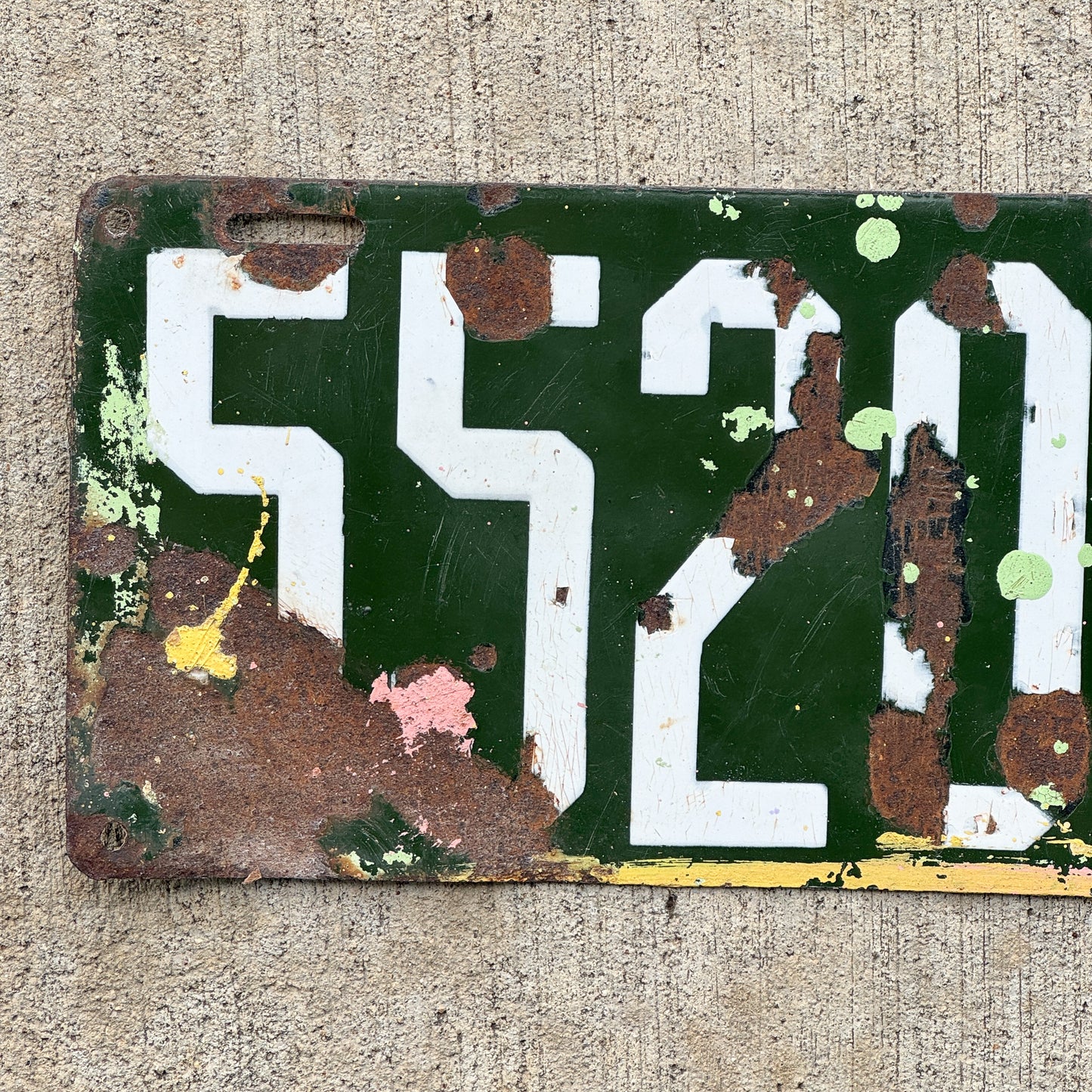 1915 New Jersey Porcelain License Plate Auto Tag 55209