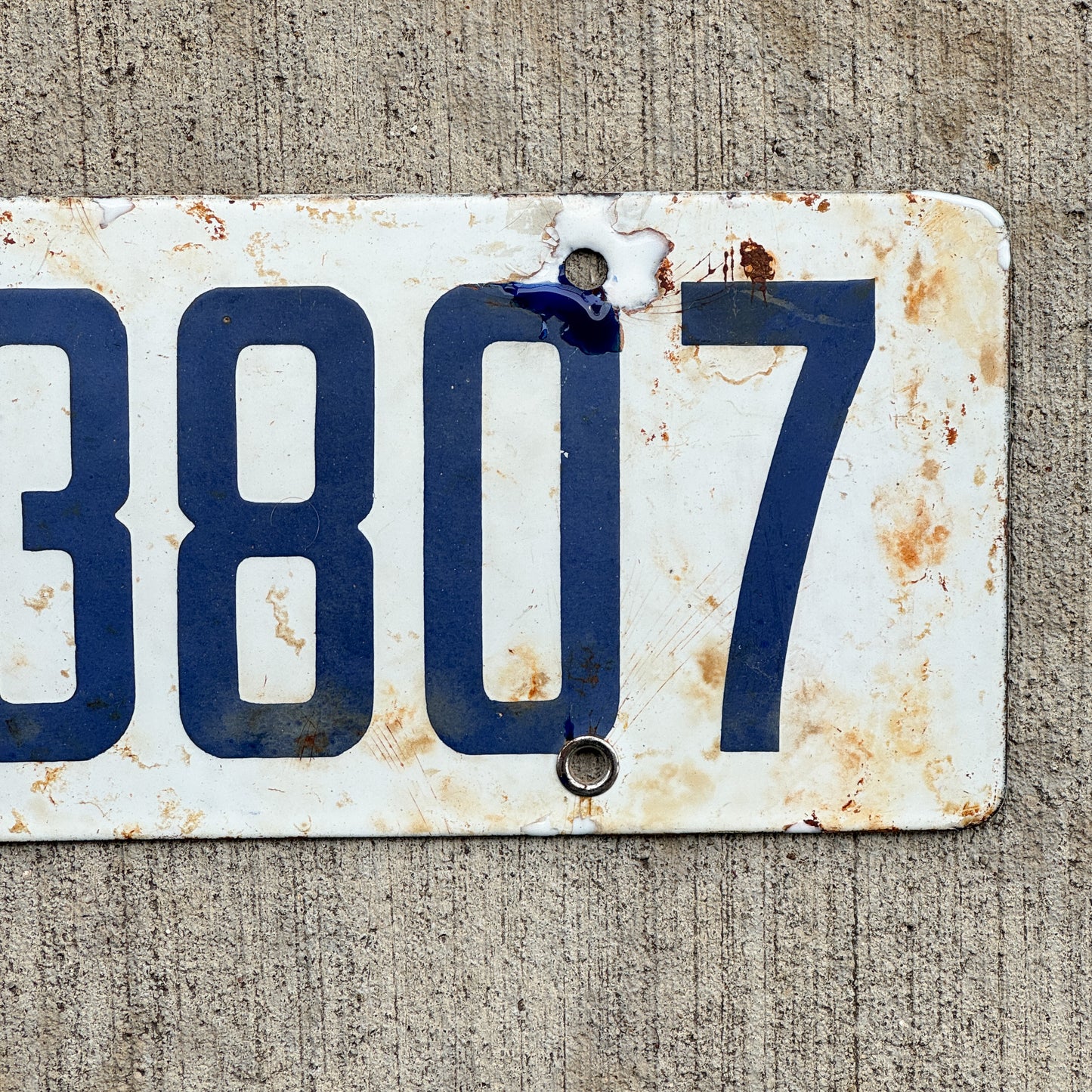 1916 1918 California Porcelain License Plate Vintage Auto Tag Garage 413807