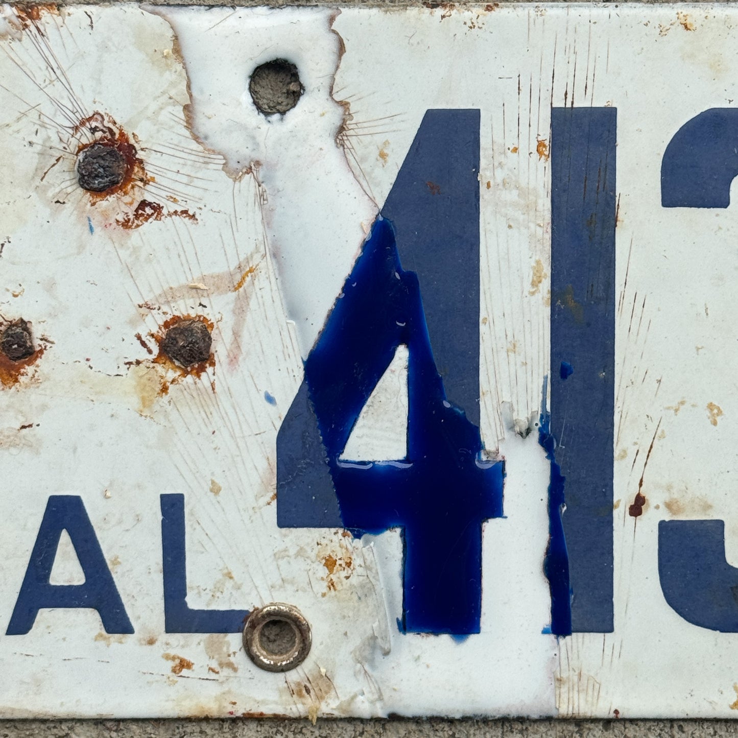 1916 1918 California Porcelain License Plate Vintage Auto Tag Garage 413807