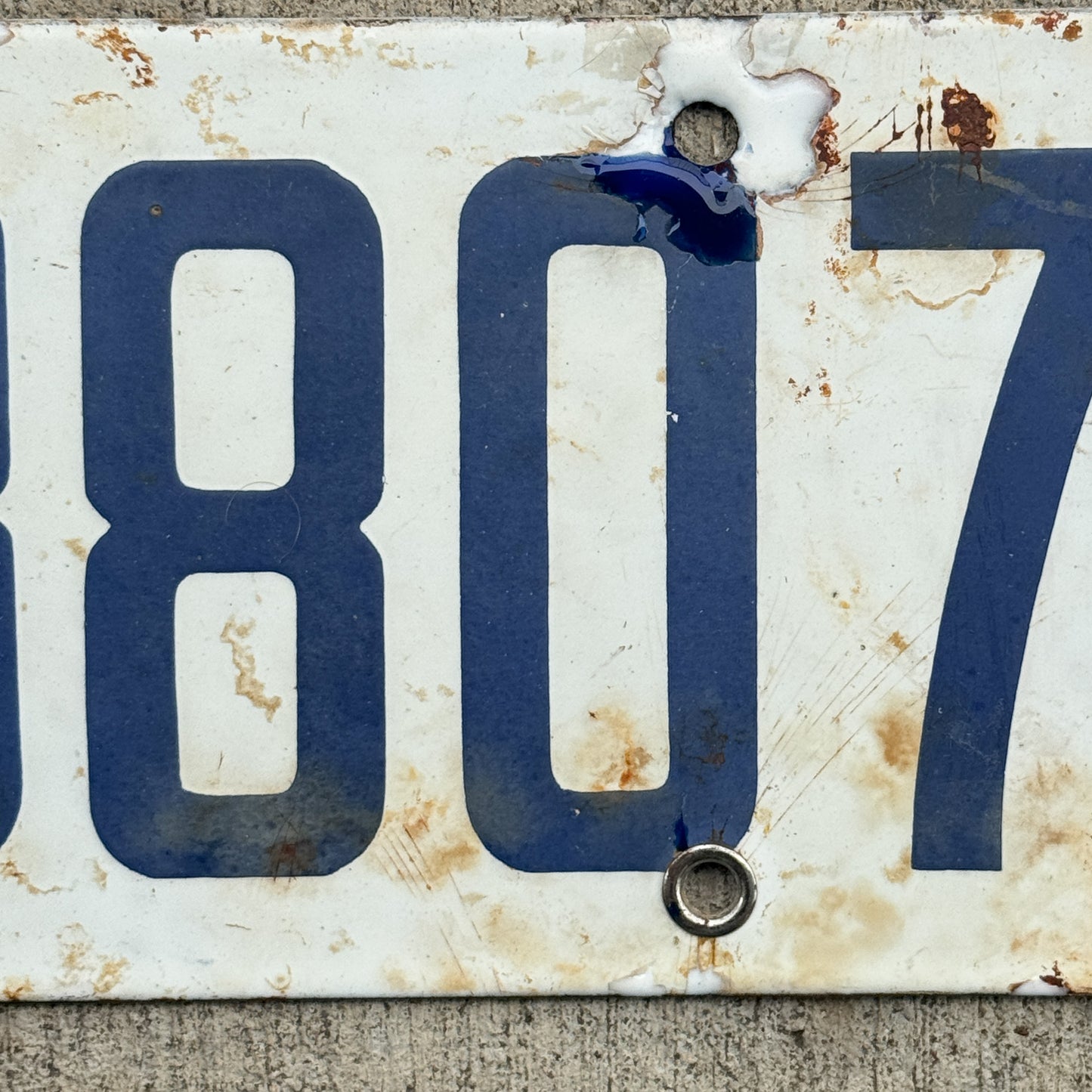 1916 1918 California Porcelain License Plate Vintage Auto Tag Garage 413807