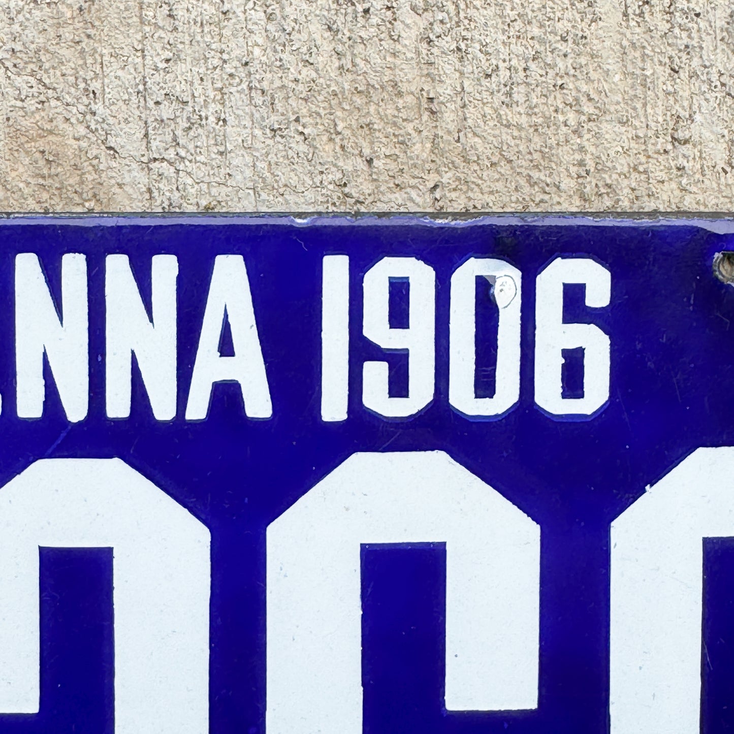 1906 Pennsylvania Porcelain License Plate Auto Tag 2 Low Number Four Digit 5336