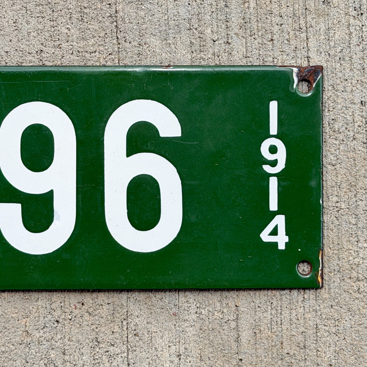1914 New Hampshire Porcelain Garbage License Plate Auto Tag High Quality G 96