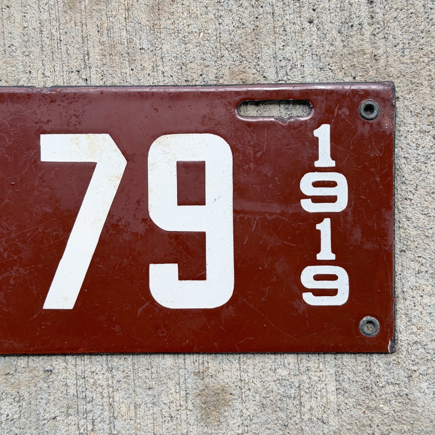 1919 New Hampshire Porcelain Garbage License Plate Auto Tag High Quality G 79