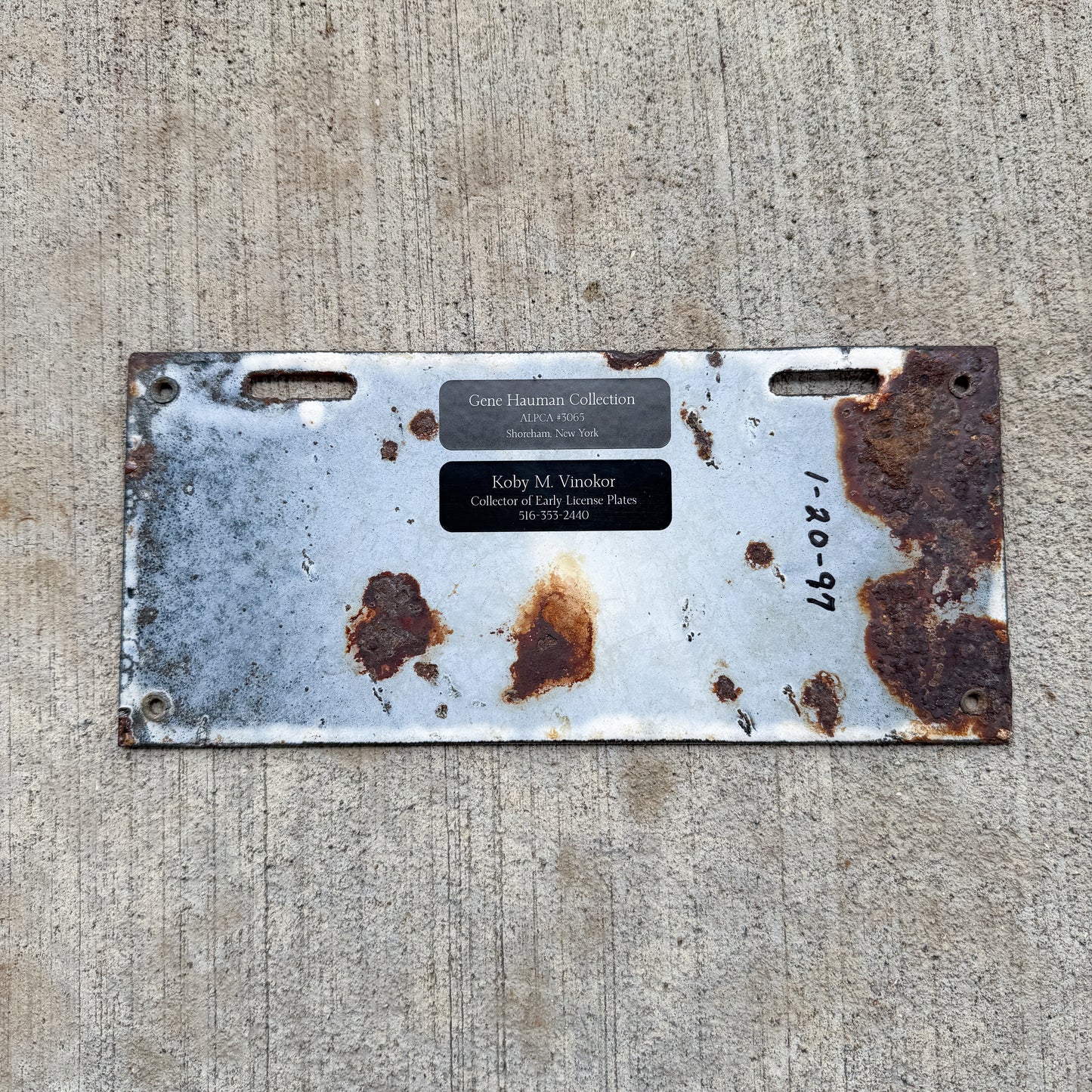 1919 New Hampshire Porcelain Garbage License Plate Auto Tag High Quality G 79