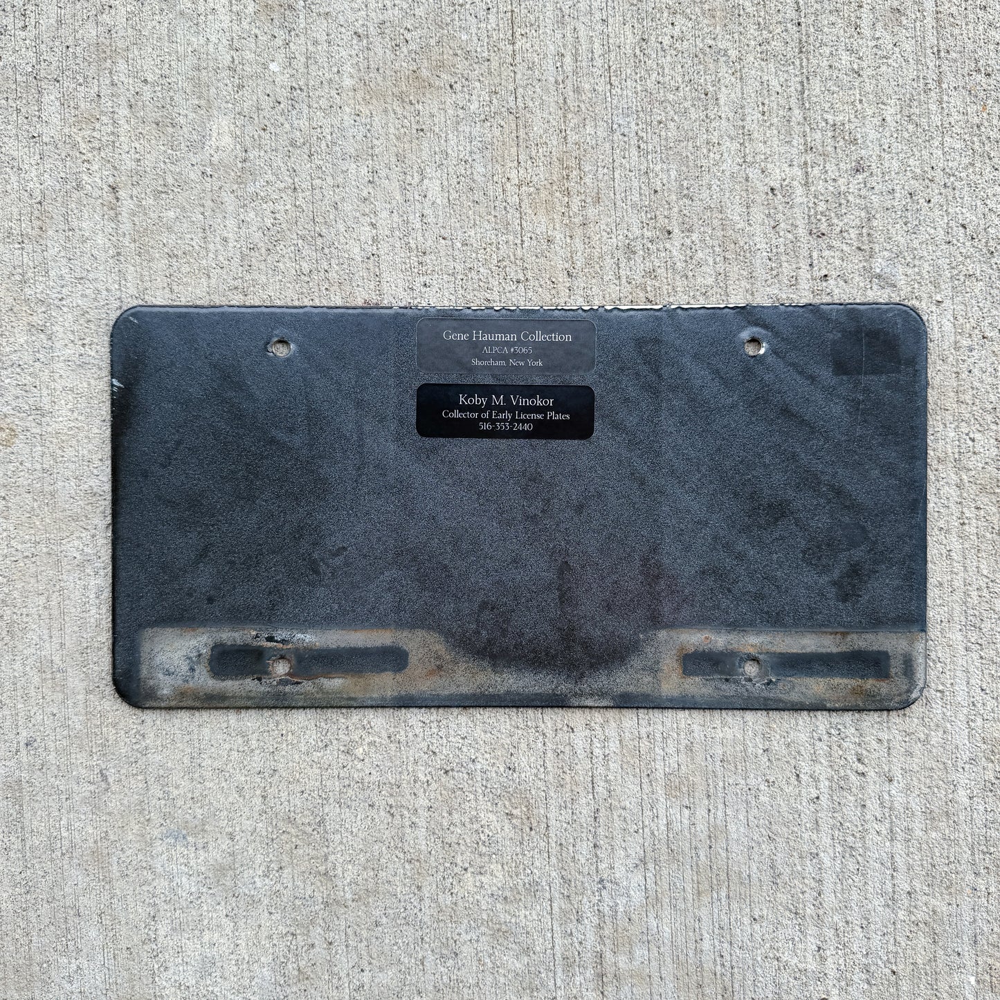 Wyoming Porcelain State Highway Department Booster License Plate Auto Tag H 7050