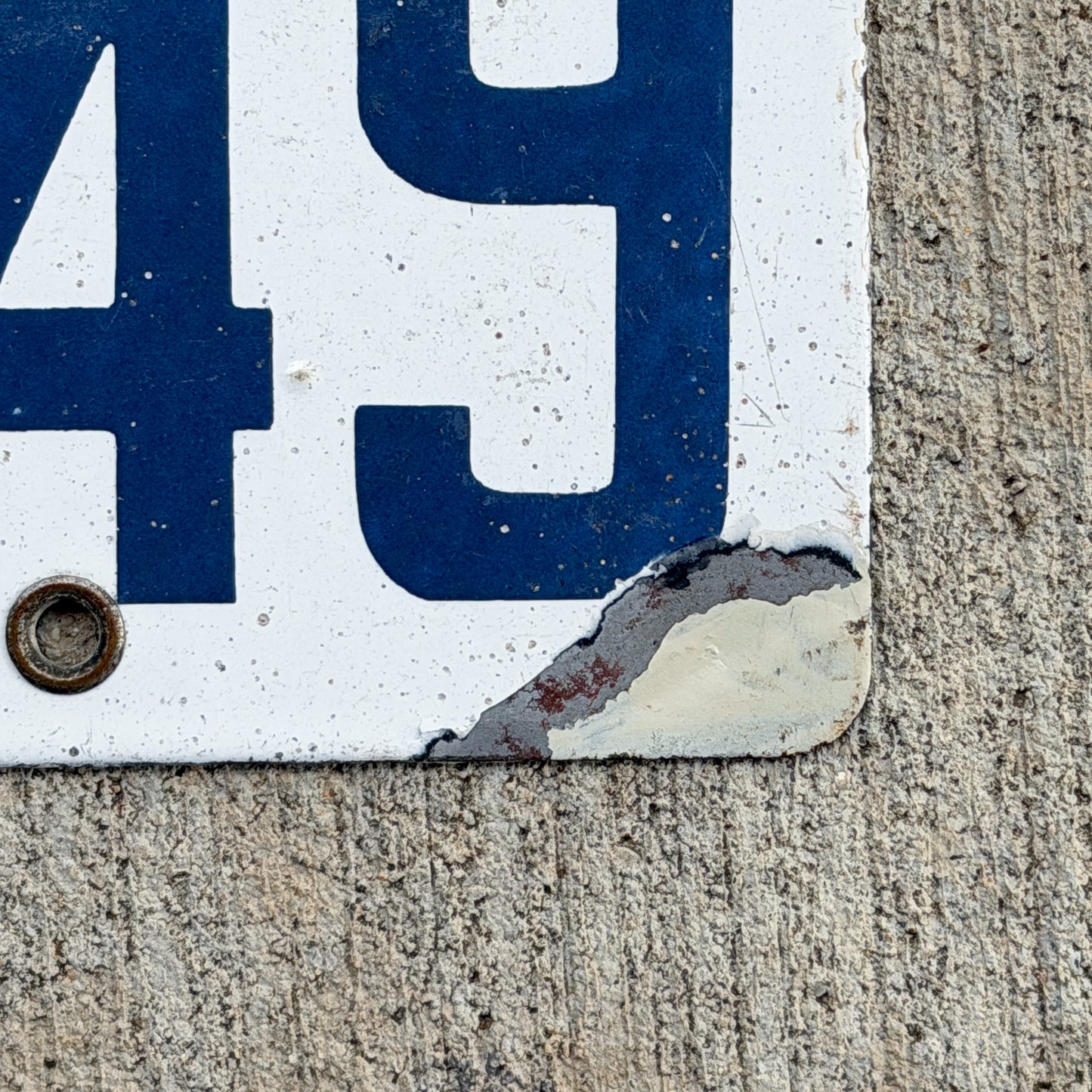 1916 1919 California Porcelain Exempt License Plate Auto Tag 3949