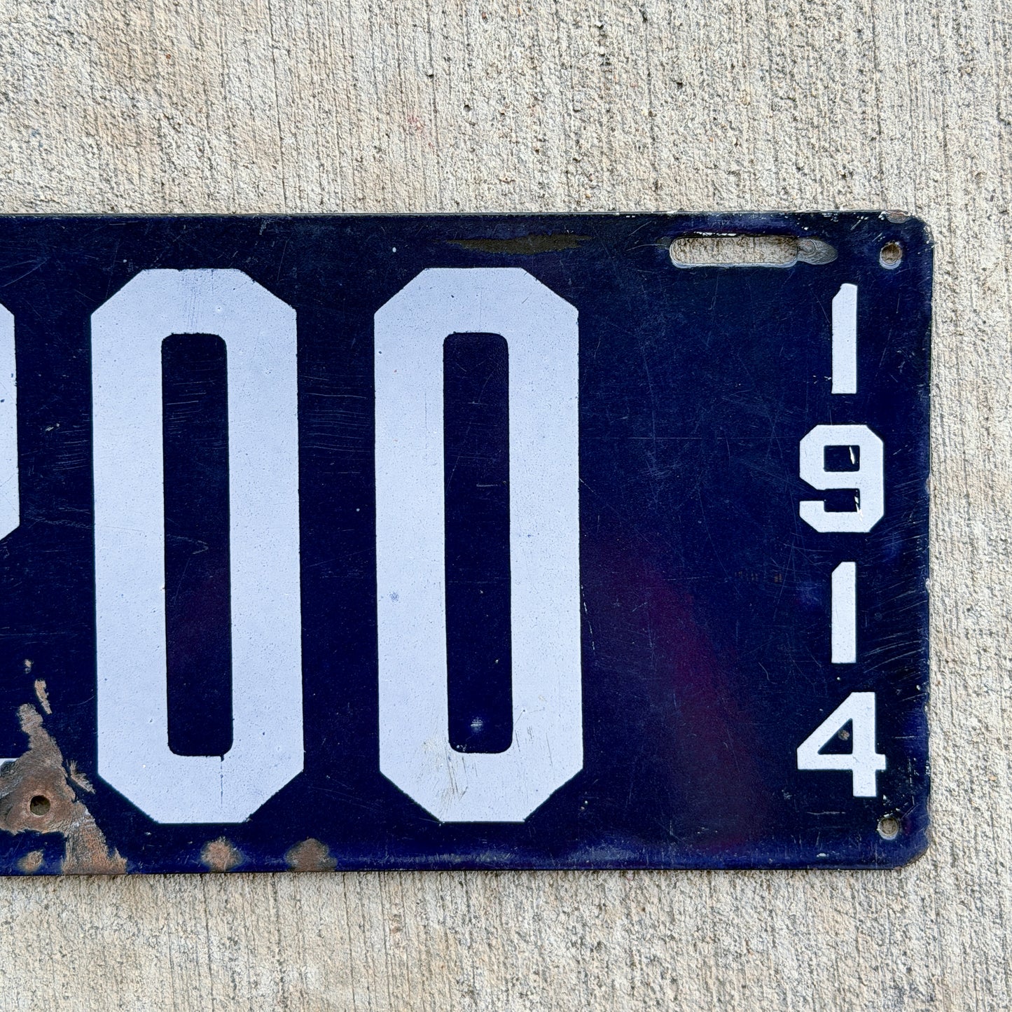 1914 Tulsa Oklahoma Porcelain License Plate Auto Tag High Quality 200