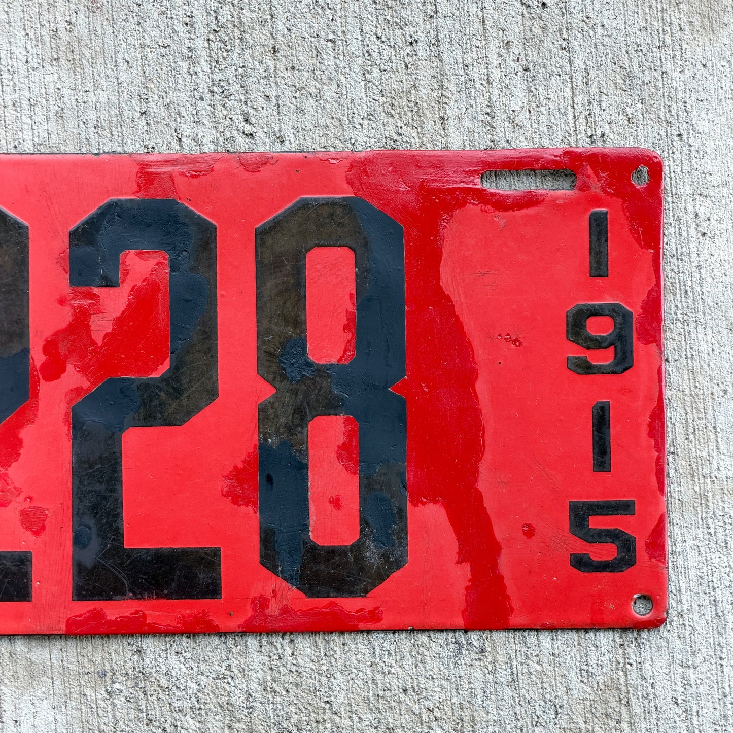 1915 Tulsa Oklahoma Porcelain License Plate Auto Tag 228