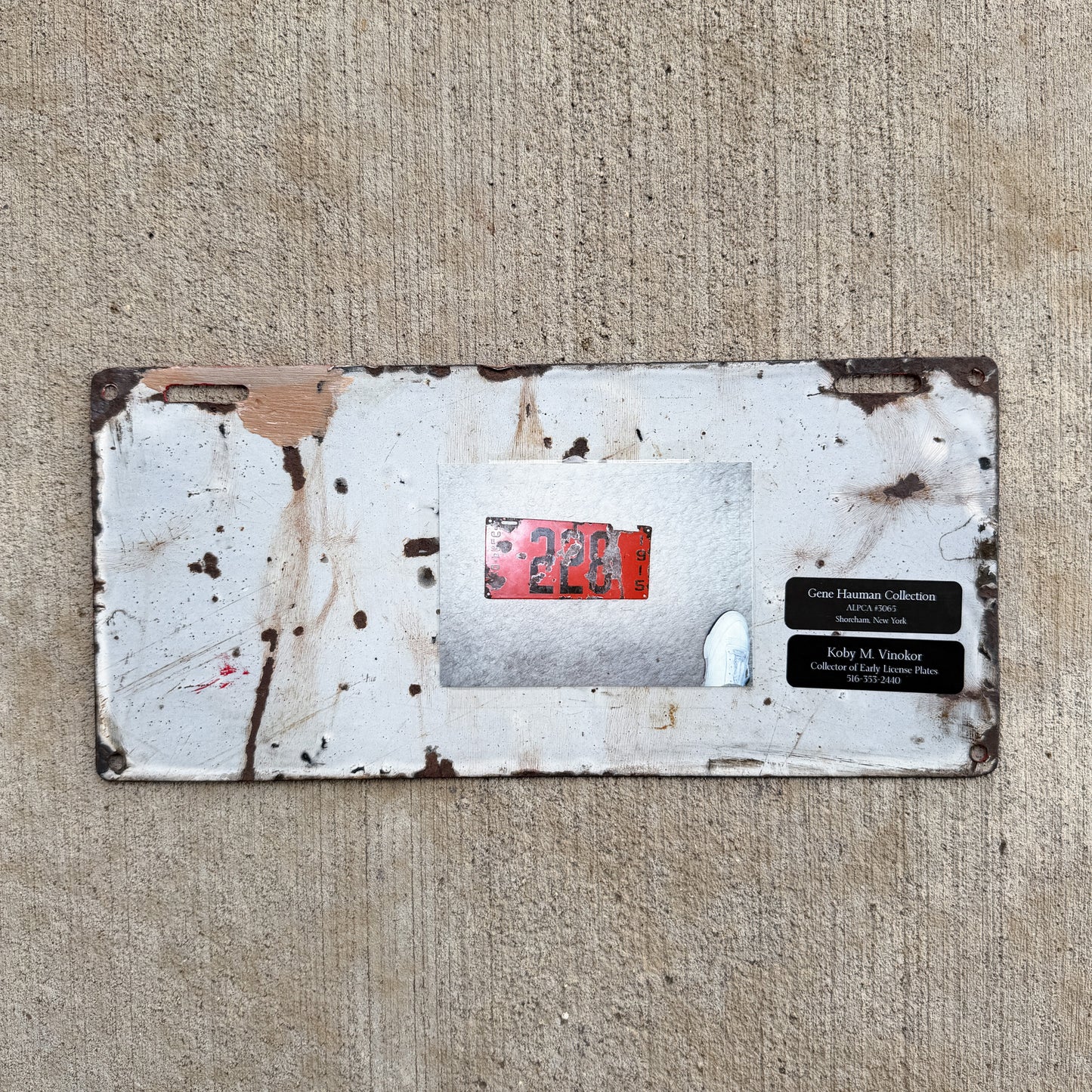 1915 Tulsa Oklahoma Porcelain License Plate Auto Tag 228