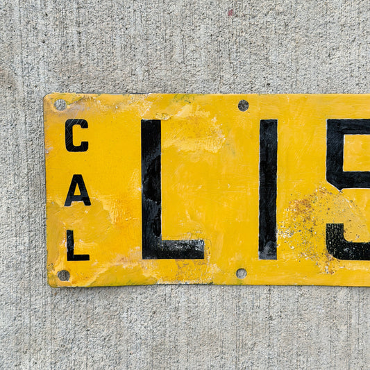 1915 California Porcelain Used Car Dealer License Plate Auto Tag Very Hard to Find Type L 150