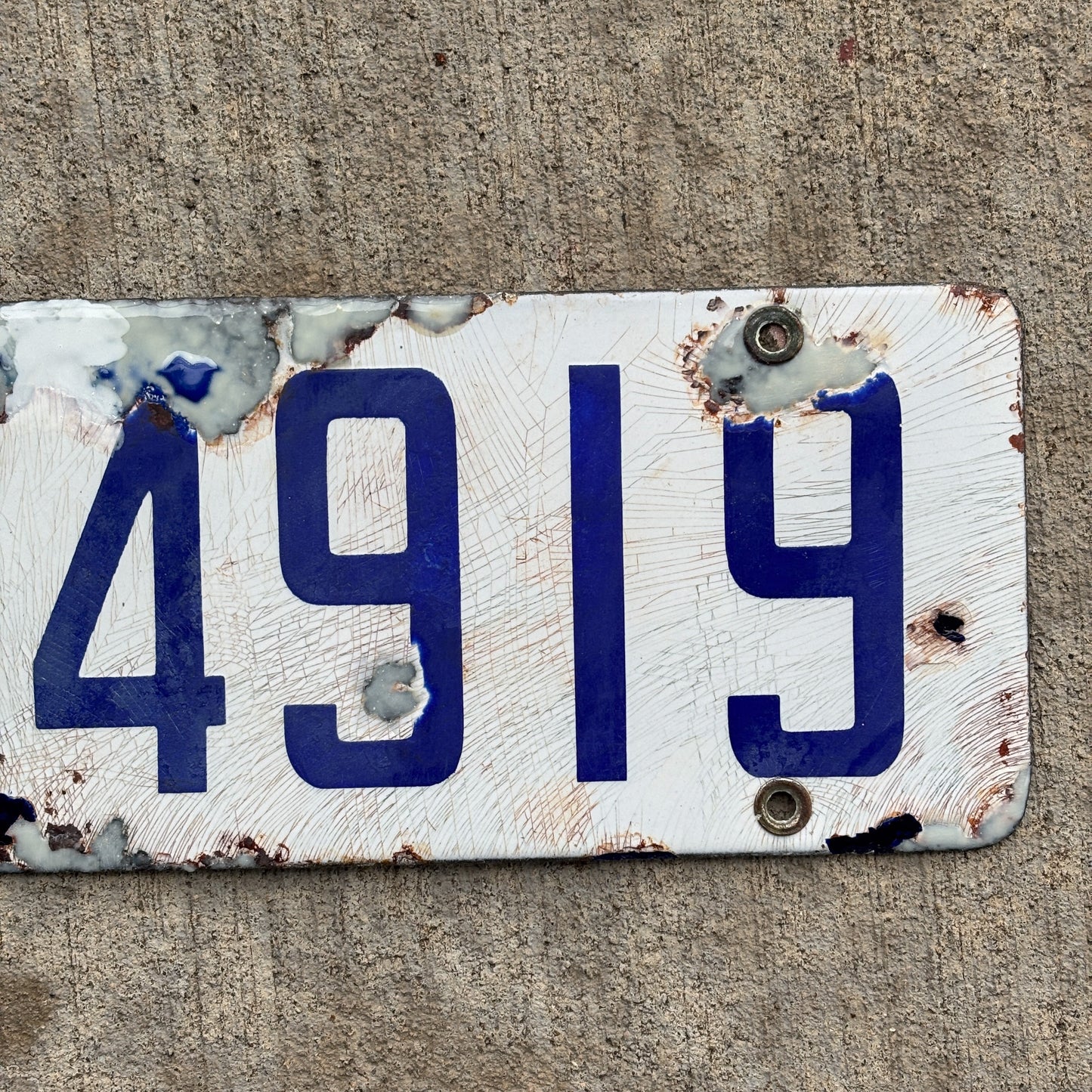 1916 California Porcelain License Plate Auto Tag Natural 1916 24919