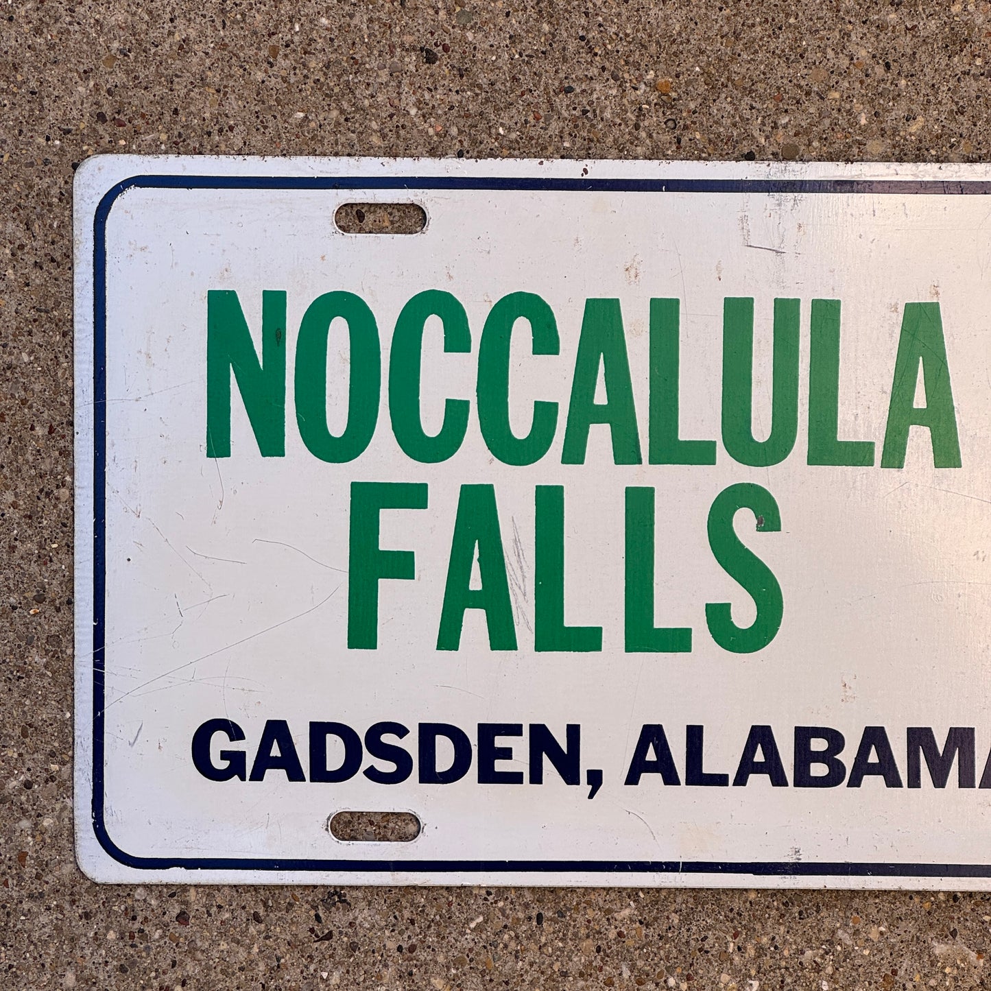 1960 Era Noccalula Falls Gadsden Alabama Booster License Plate Auto Tag Metal