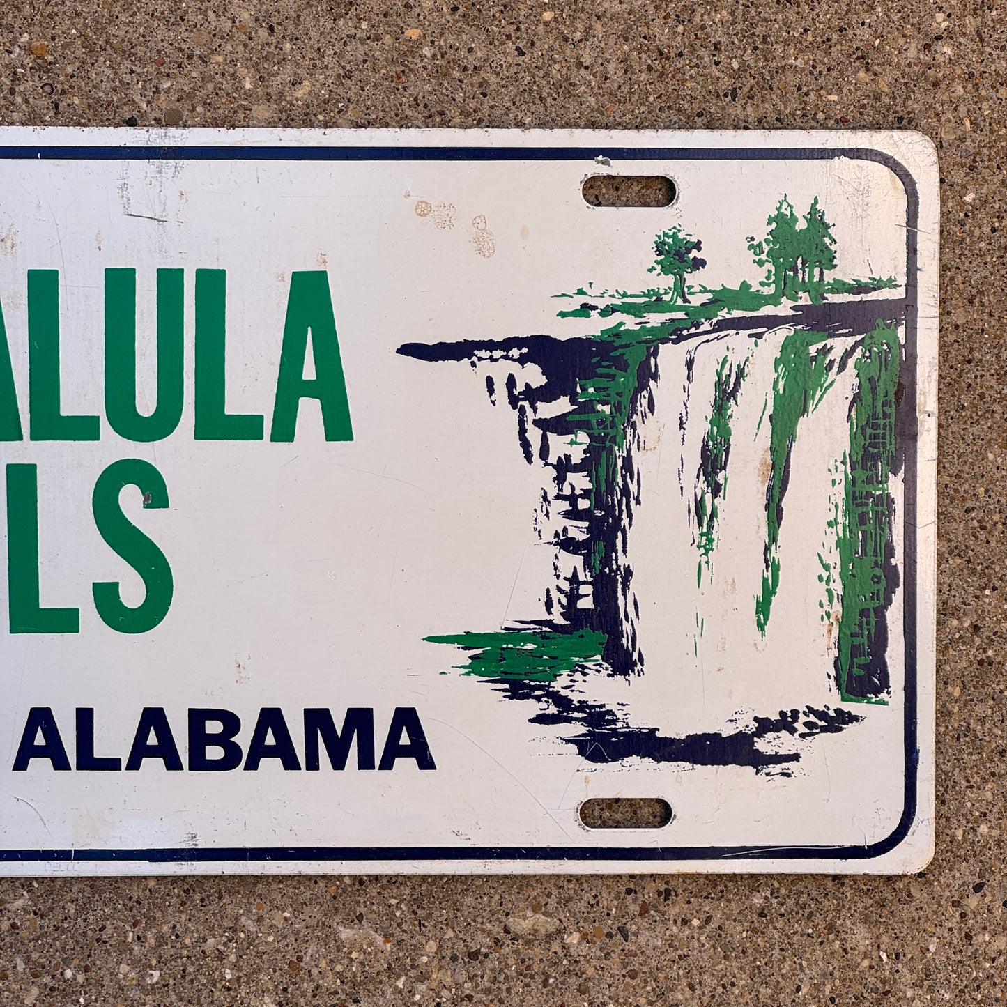 1960 Era Noccalula Falls Gadsden Alabama Booster License Plate Auto Tag Metal