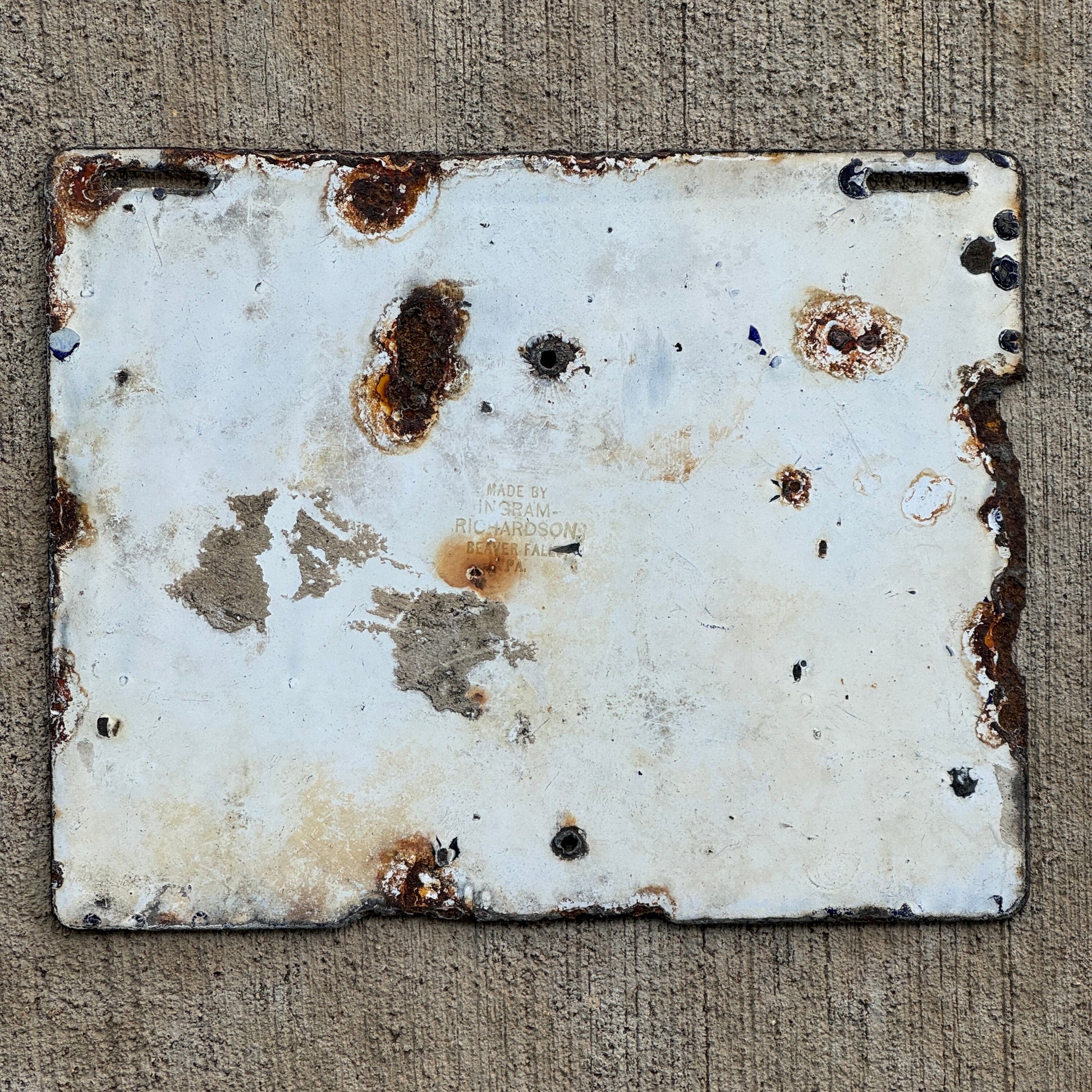 Photo of the back of the 1906 Pennsylvania Porcelain License Plate Number 2758