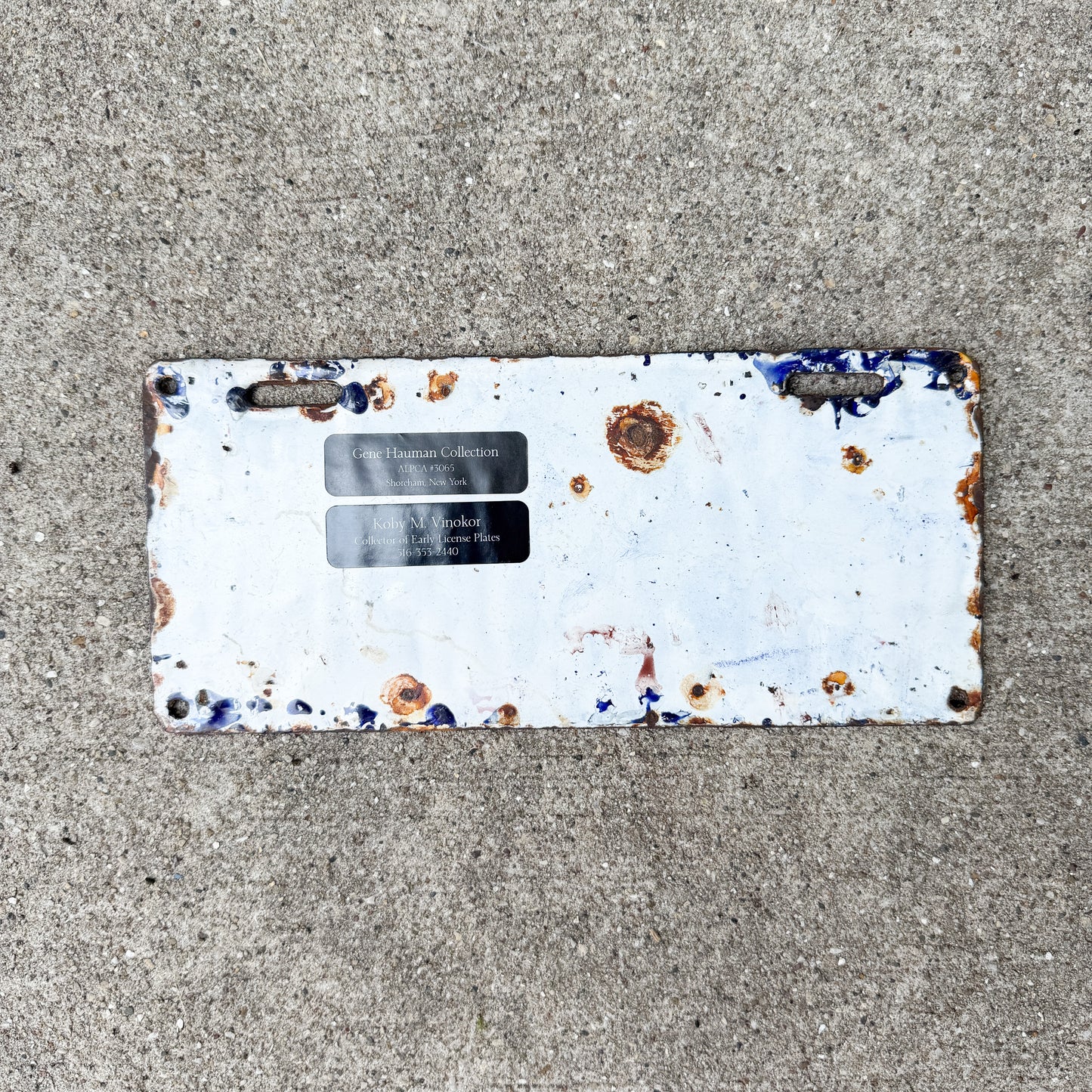 1912 Kansas City Missouri Porcelain License Plate Auto Tag 3405