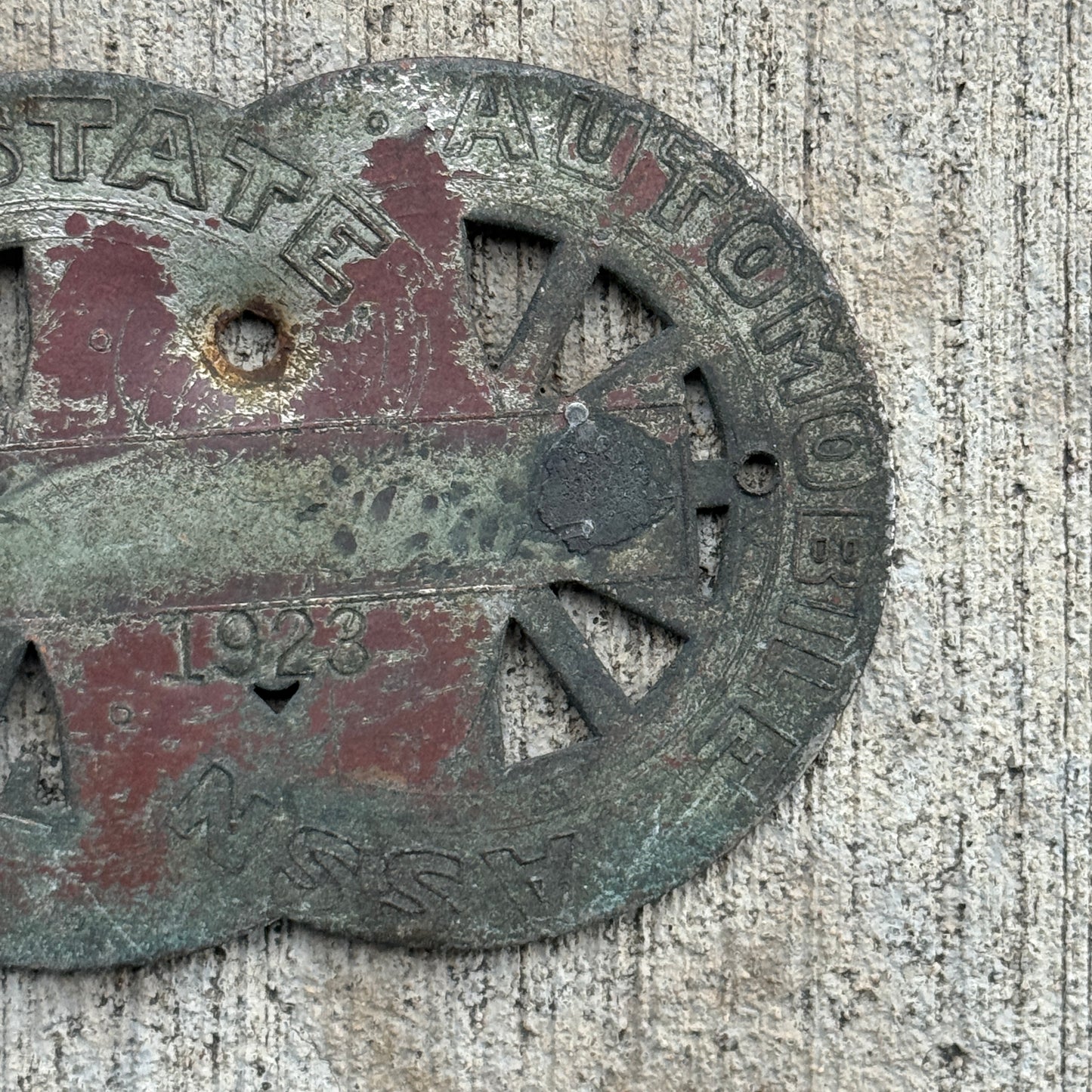 1923 New York License Plate Topper Auto Tag State Automobile Association Car Badge Motor Club Automobile