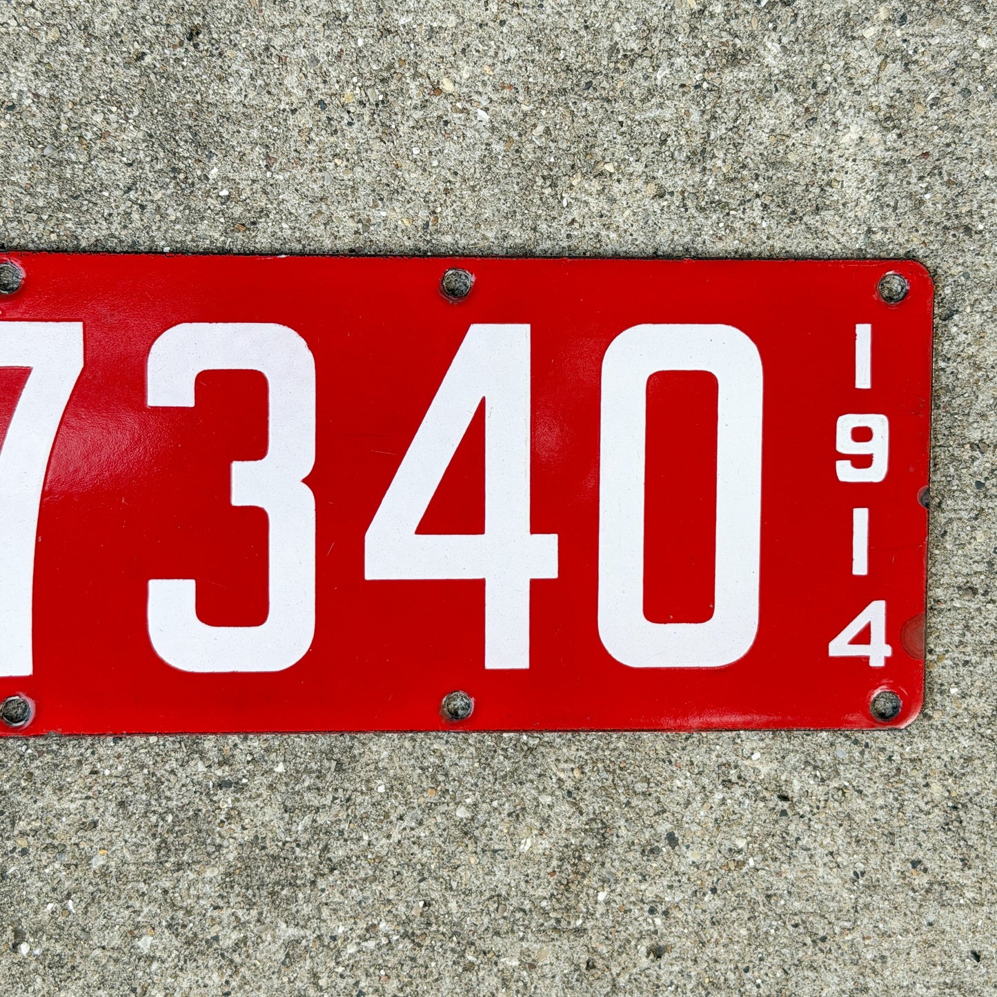 1914 California Porcelain License Plate Auto Tag First Issue 67340