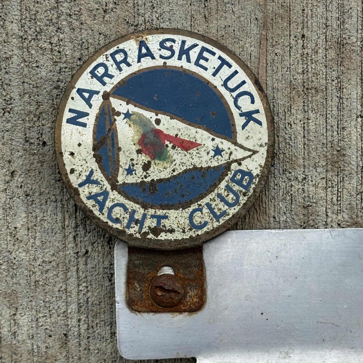 1960 Era Narrasketuck Yacht Club Long Island New York License Plate Topper Auto Tag