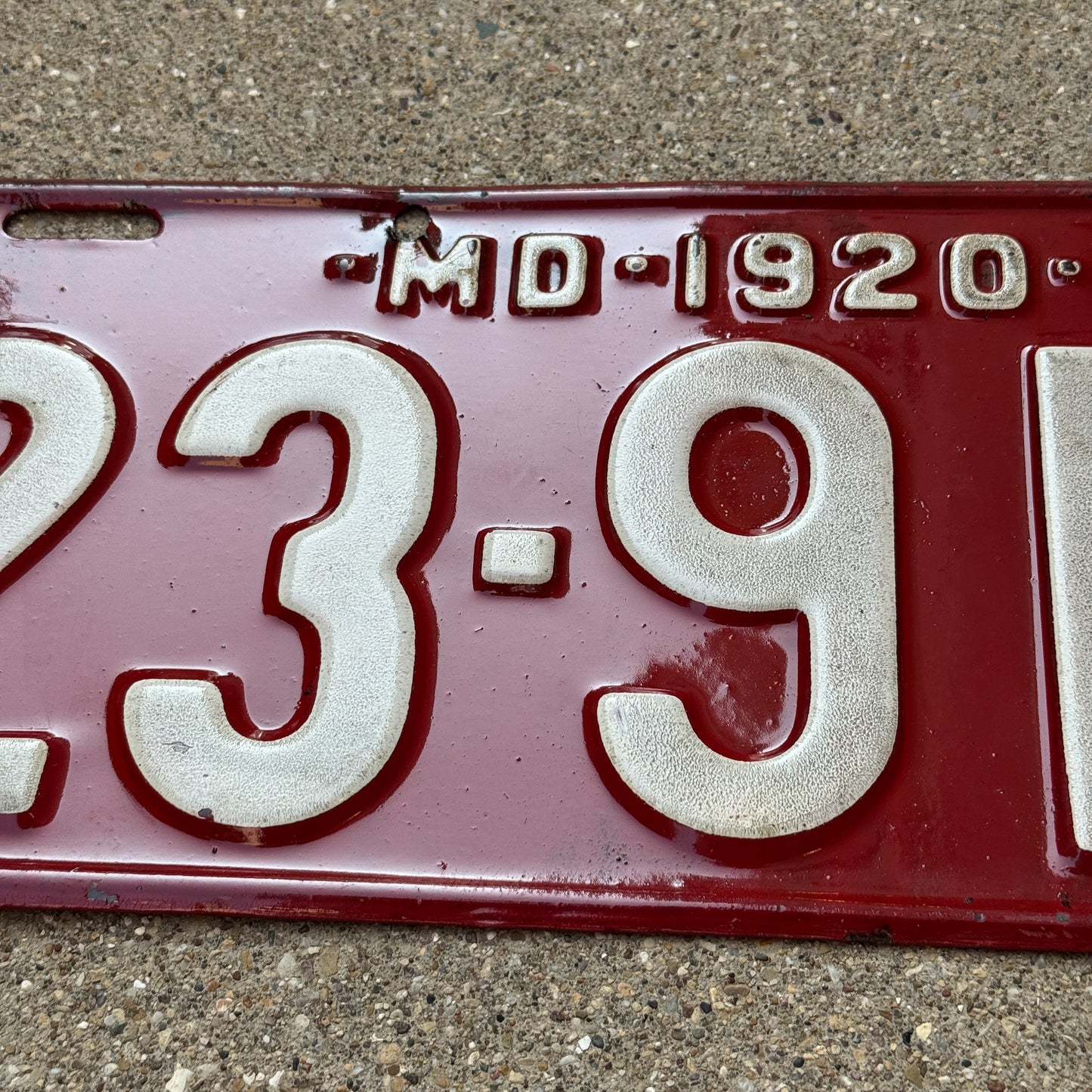 1920 Maryland License Plate Auto Tag 23 915