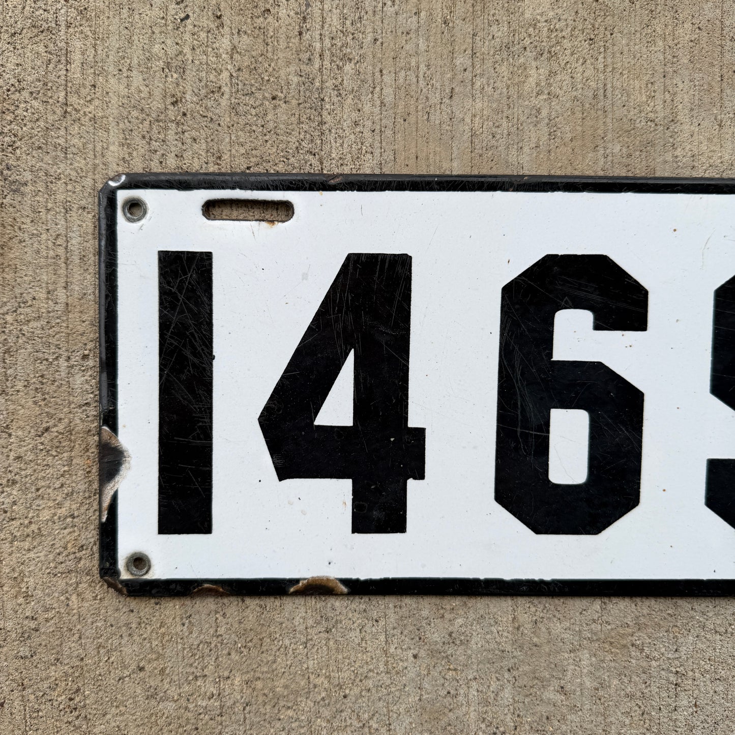 1911 Vermont Porcelain License Plate Auto Tag Low Number Four Digit 1469