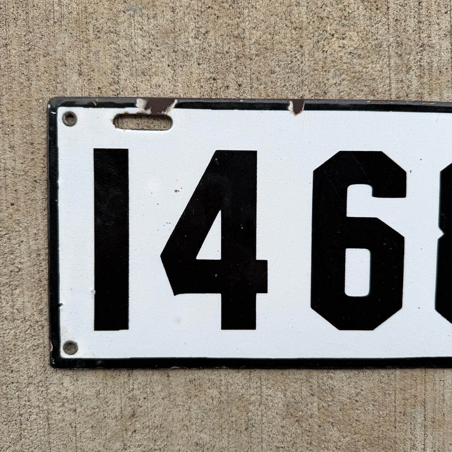 1912 Vermont Porcelain License Plate Auto Tag Low Number Four Digit 1468