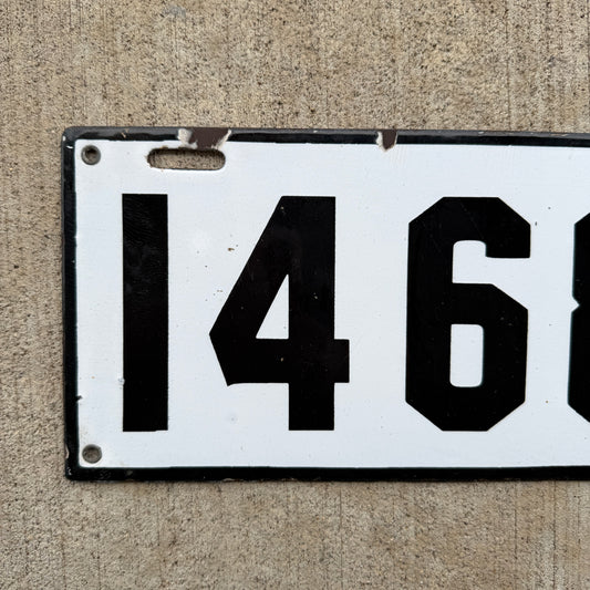 1912 Vermont Porcelain License Plate Auto Tag Low Number Four Digit 1468