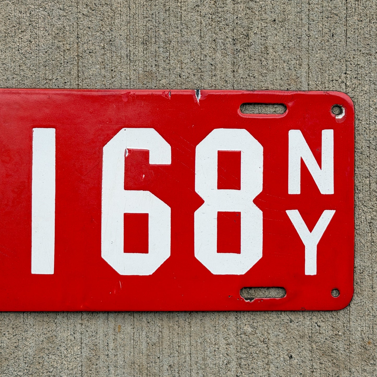 1912 New York Porcelain License Plate Auto Tag 79168