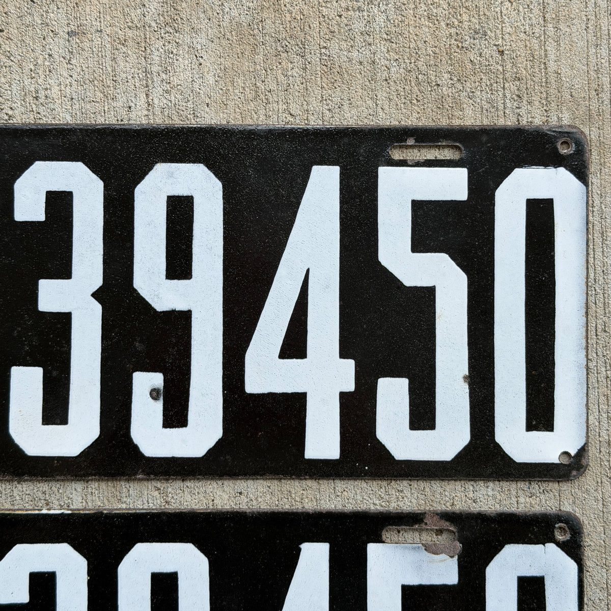 1914 Pennsylvania Porcelain Truck License Plate Pair Auto Tag First Issue Type 39450