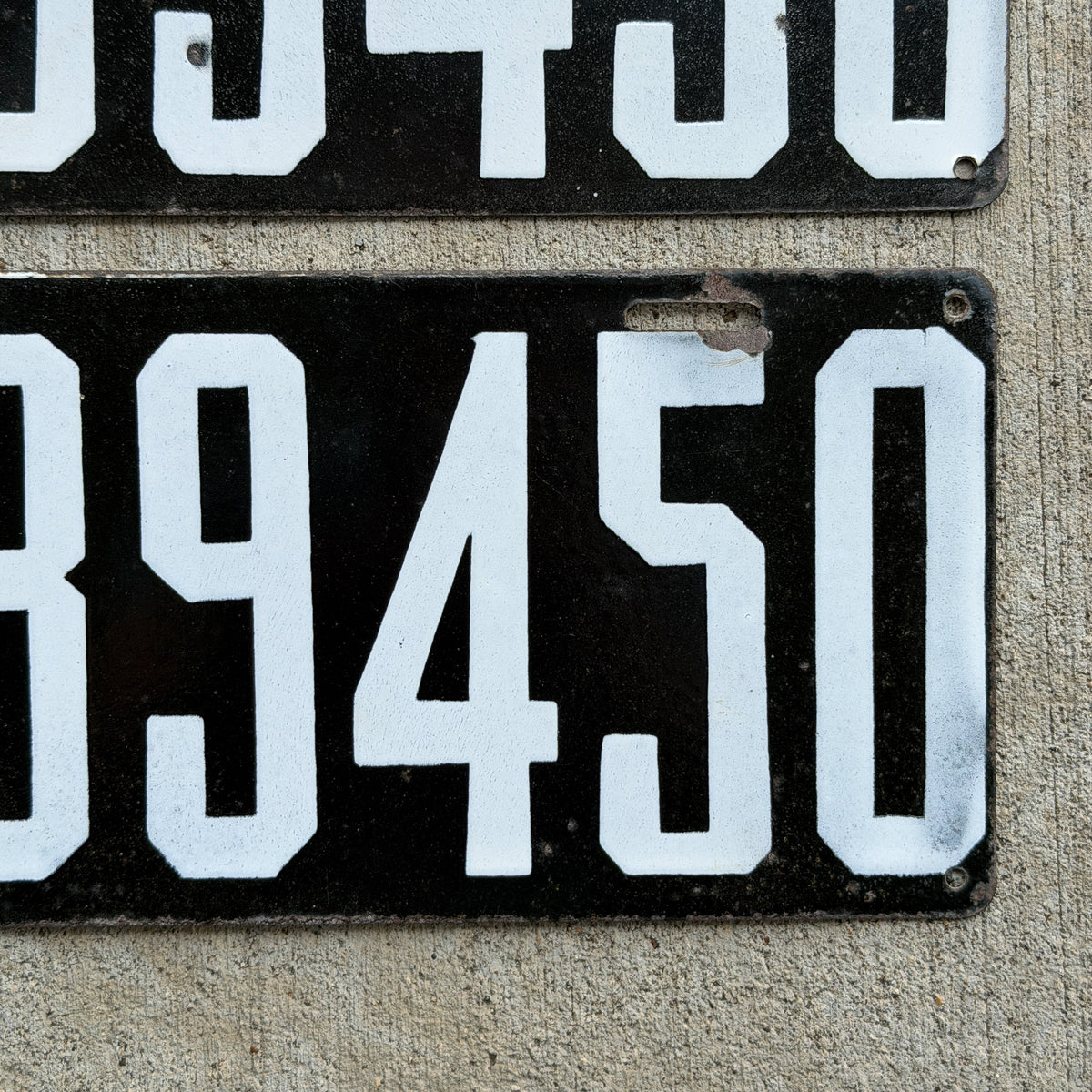 1914 Pennsylvania Porcelain Truck License Plate Pair Auto Tag First Issue Type 39450