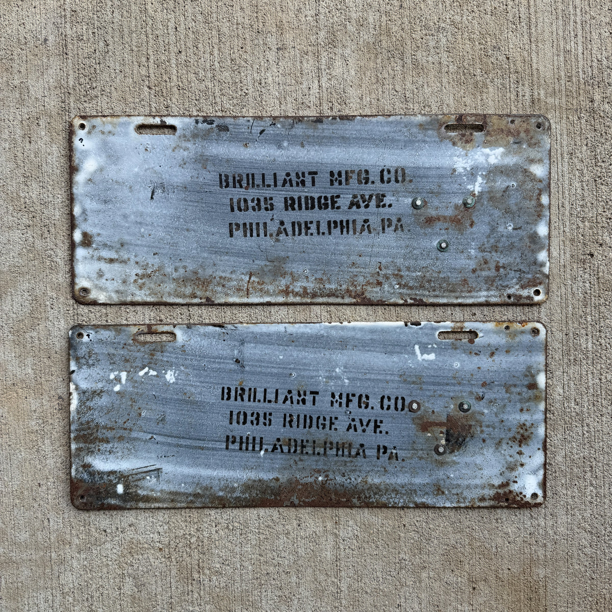 1914 Pennsylvania Porcelain Truck License Plate Pair Auto Tag First Issue Type 39450