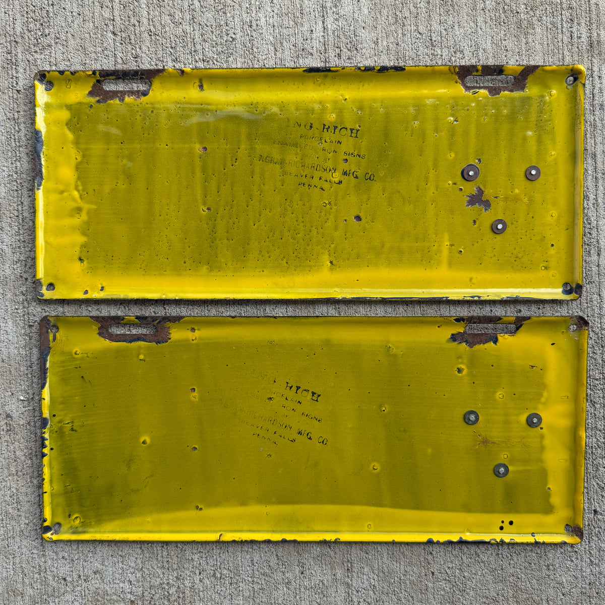 1911 Pennsylvania Porcelain License Plate Pair Auto Tag 37650
