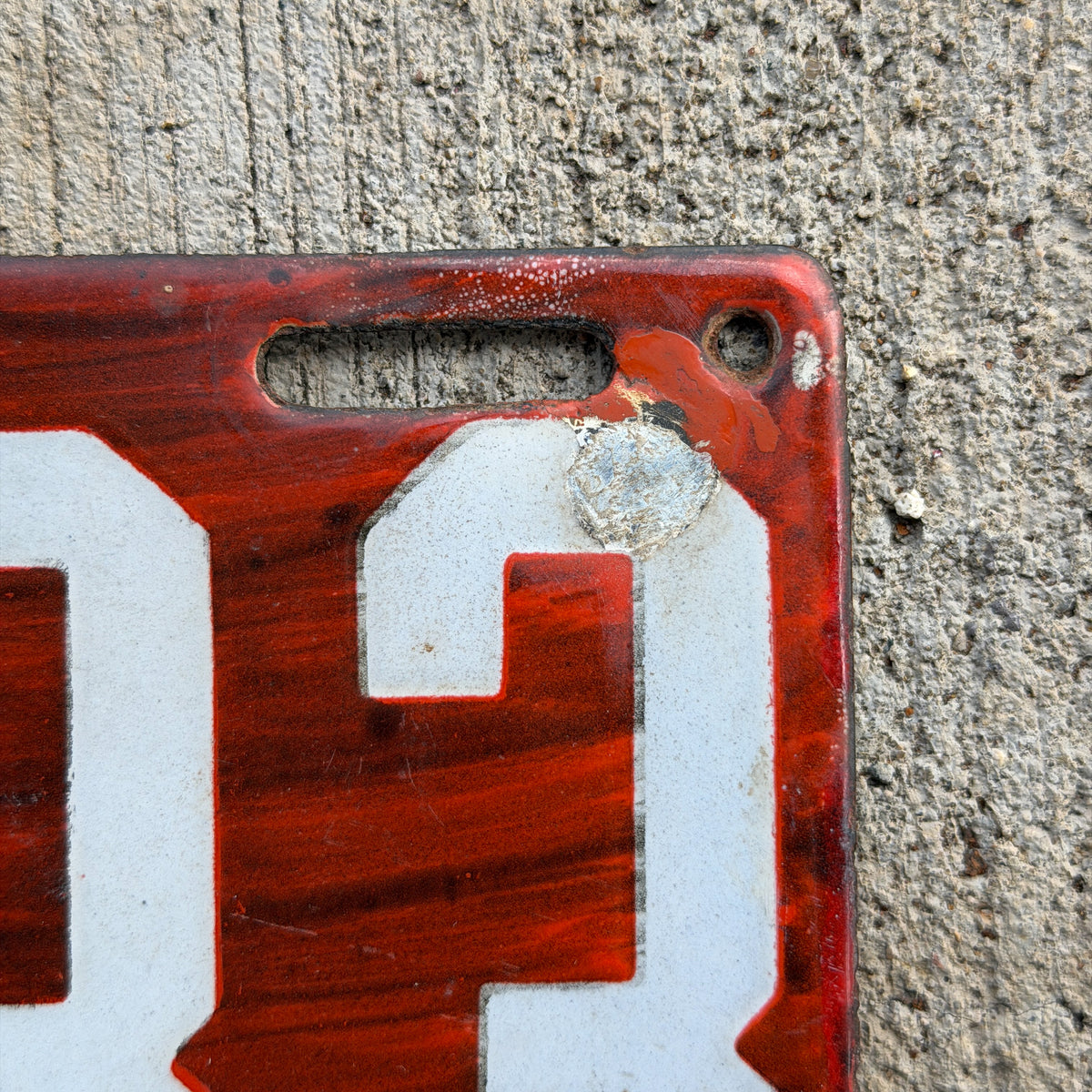 1912 Pennsylvania Porcelain License Plate Pair Auto Tag Wood Grain 33033