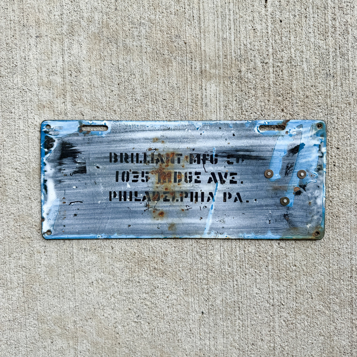 1915 Pennsylvania Porcelain License Plate Auto Tag 2 Vintage Garage 39930