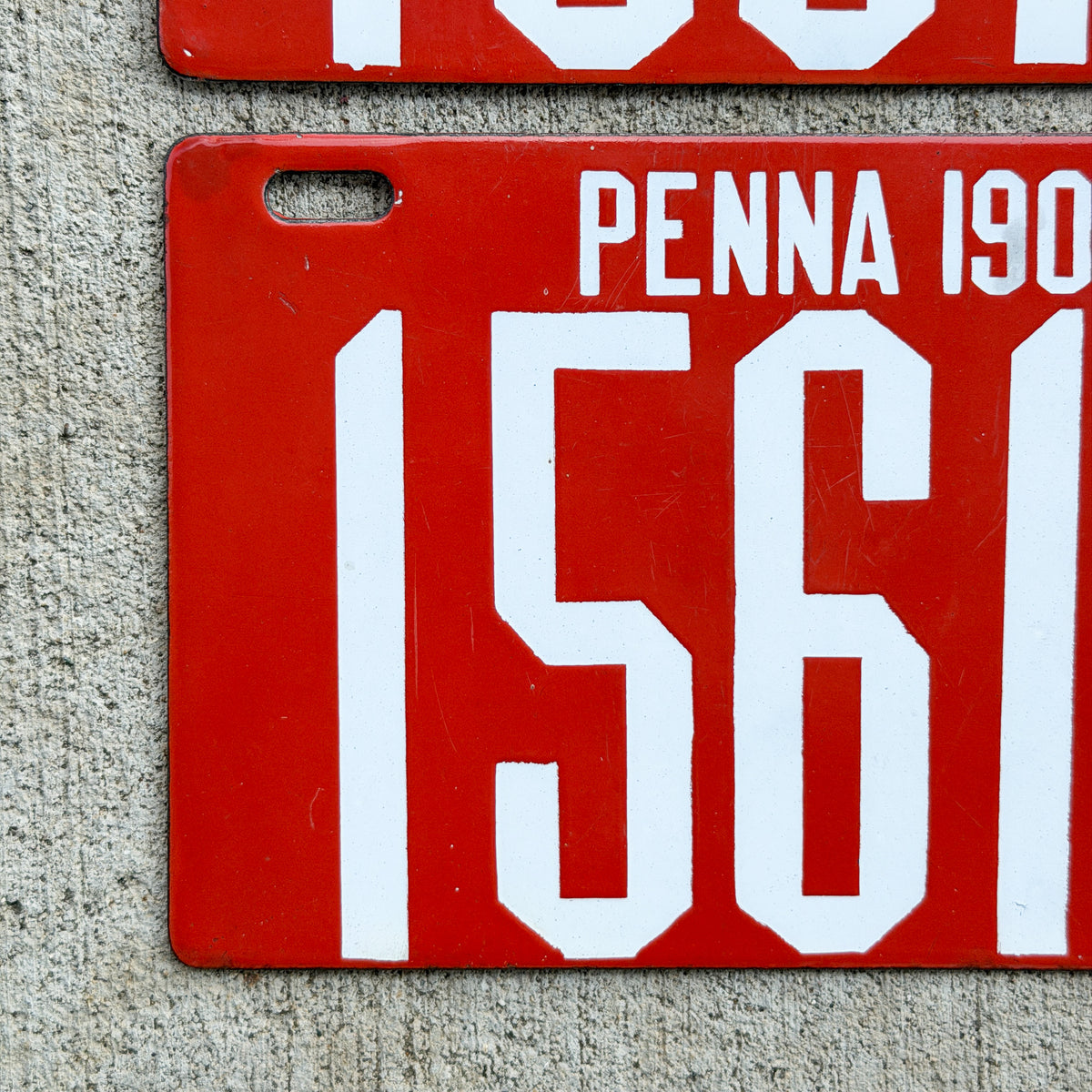 1907 Pennsylvania Porcelain License Plate Pair Auto Tag High Quality 15616