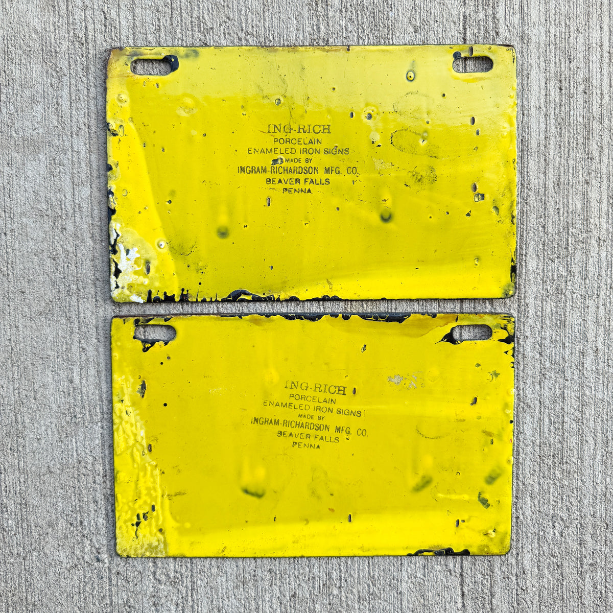 1908 Pennsylvania Porcelain License Plate Pair Auto Tag High Quality 18554