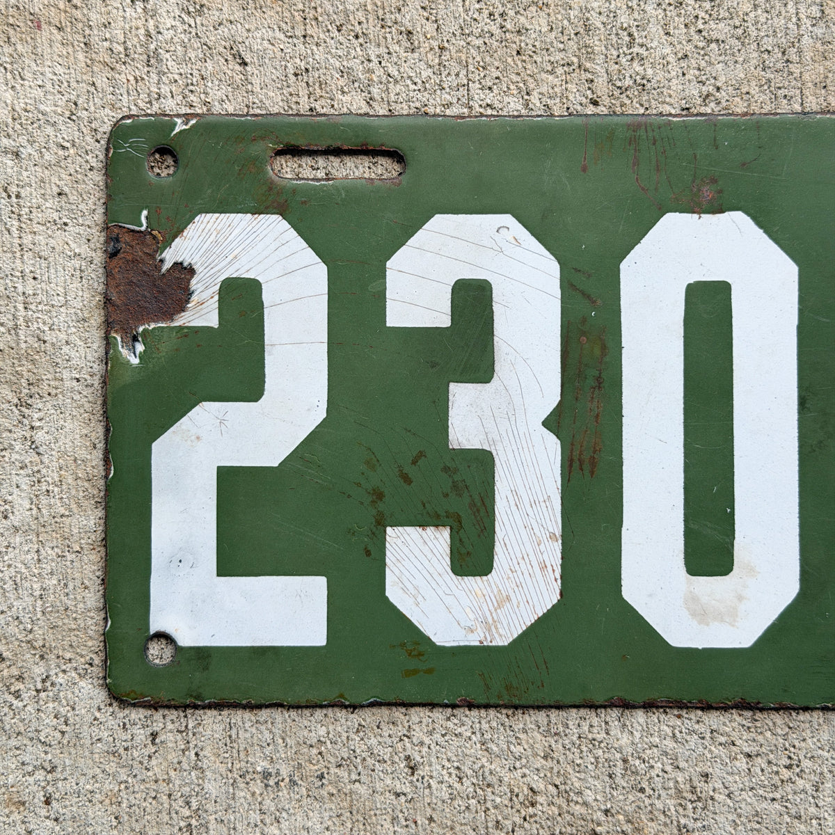 1912 Virginia Porcelain License Plate Auto Tag Low Number Four Digit 2301