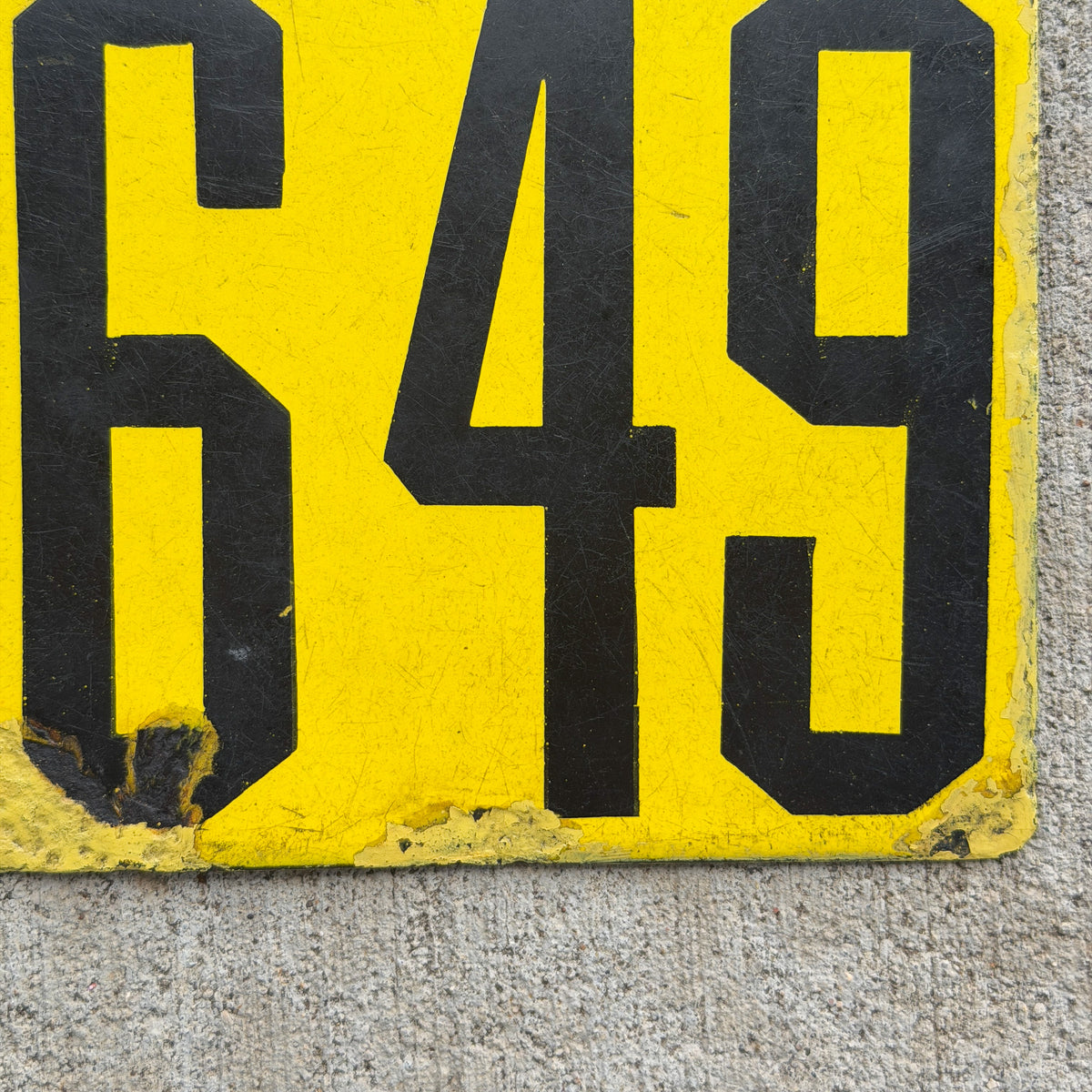 1908 Pennsylvania Porcelain License Plate Auto Tag Low Number Four Digit 7649