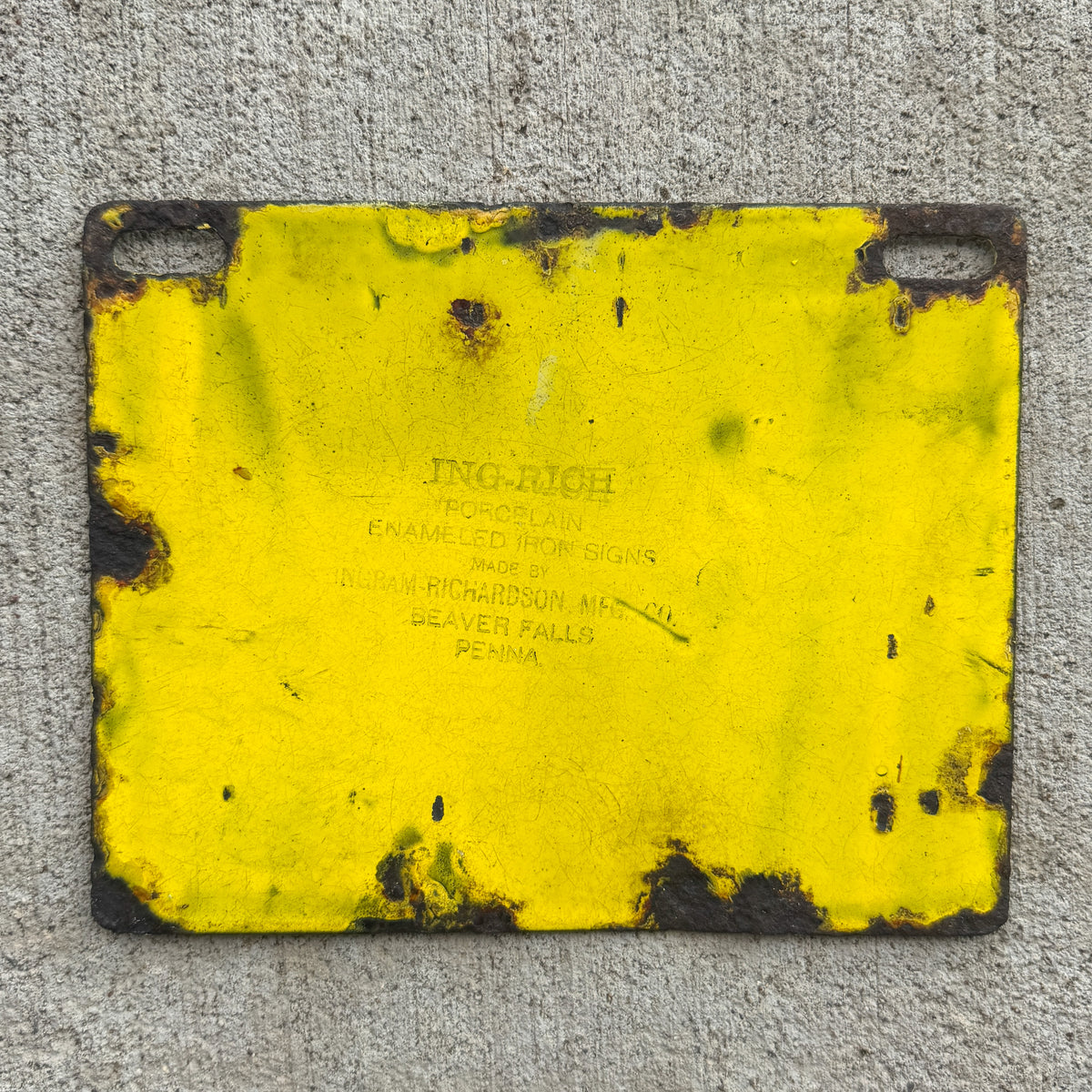 1908 Pennsylvania Porcelain License Plate Auto Tag Low Number Four Digit 7649
