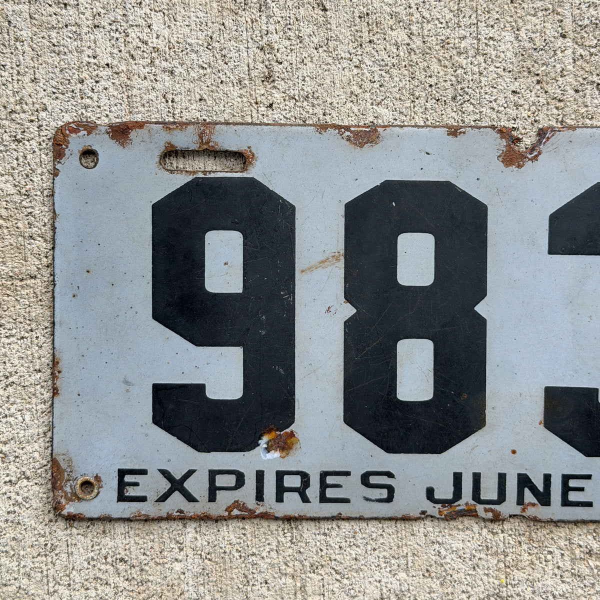 1915 1916 North Carolina Porcelain License Plate Auto Tag Low Number Three Digit 983