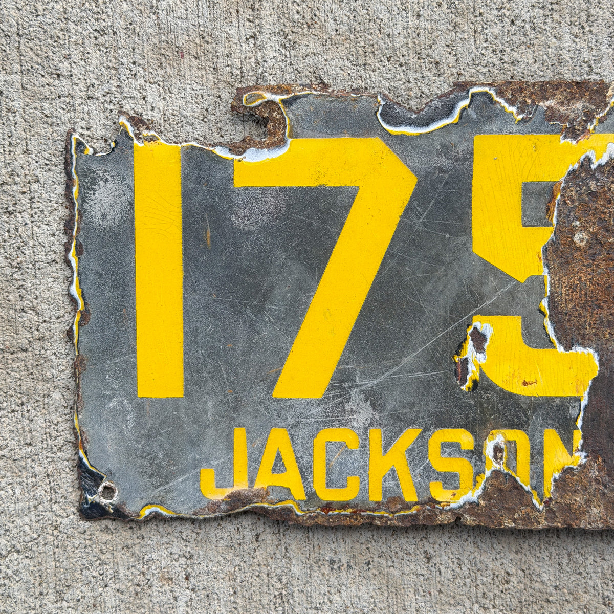 1912 Jacksonville Florida Porcelain License Plate Auto Tag 1759