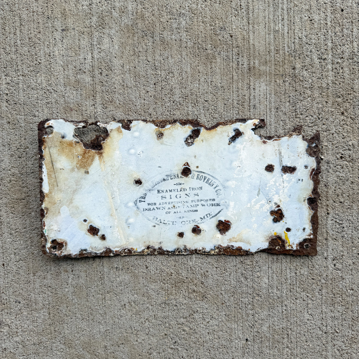 1912 Jacksonville Florida Porcelain License Plate Auto Tag 1759