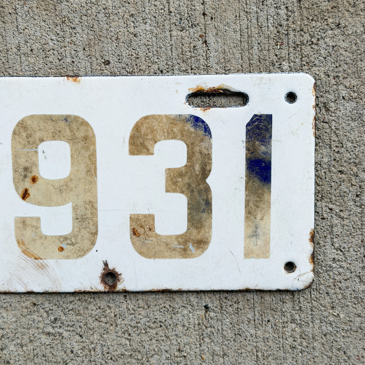 1916 Wyoming Porcelain License Plate Auto Tag Low Number Four DIgit 5931