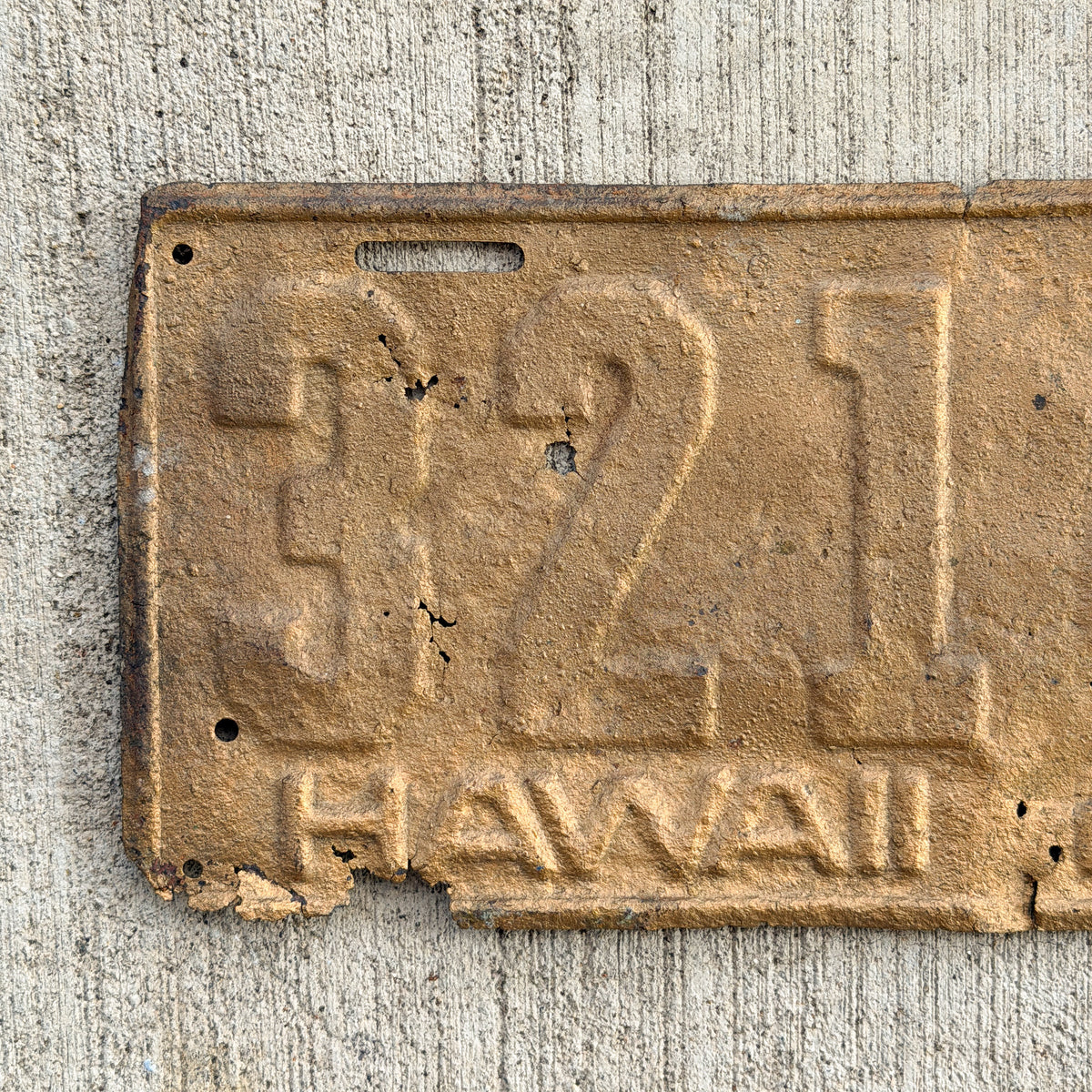 1925 Hawaii License Plate Auto Tag 321 45