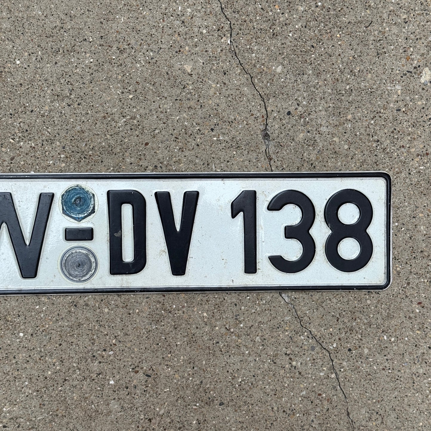 1980 Era Germany License Plate Auto Tag WWDV 138