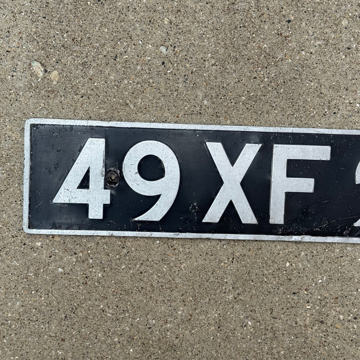 1958 British Forces Germany License Plate Auto Tag NATO Civilian Plate 49 XF 23