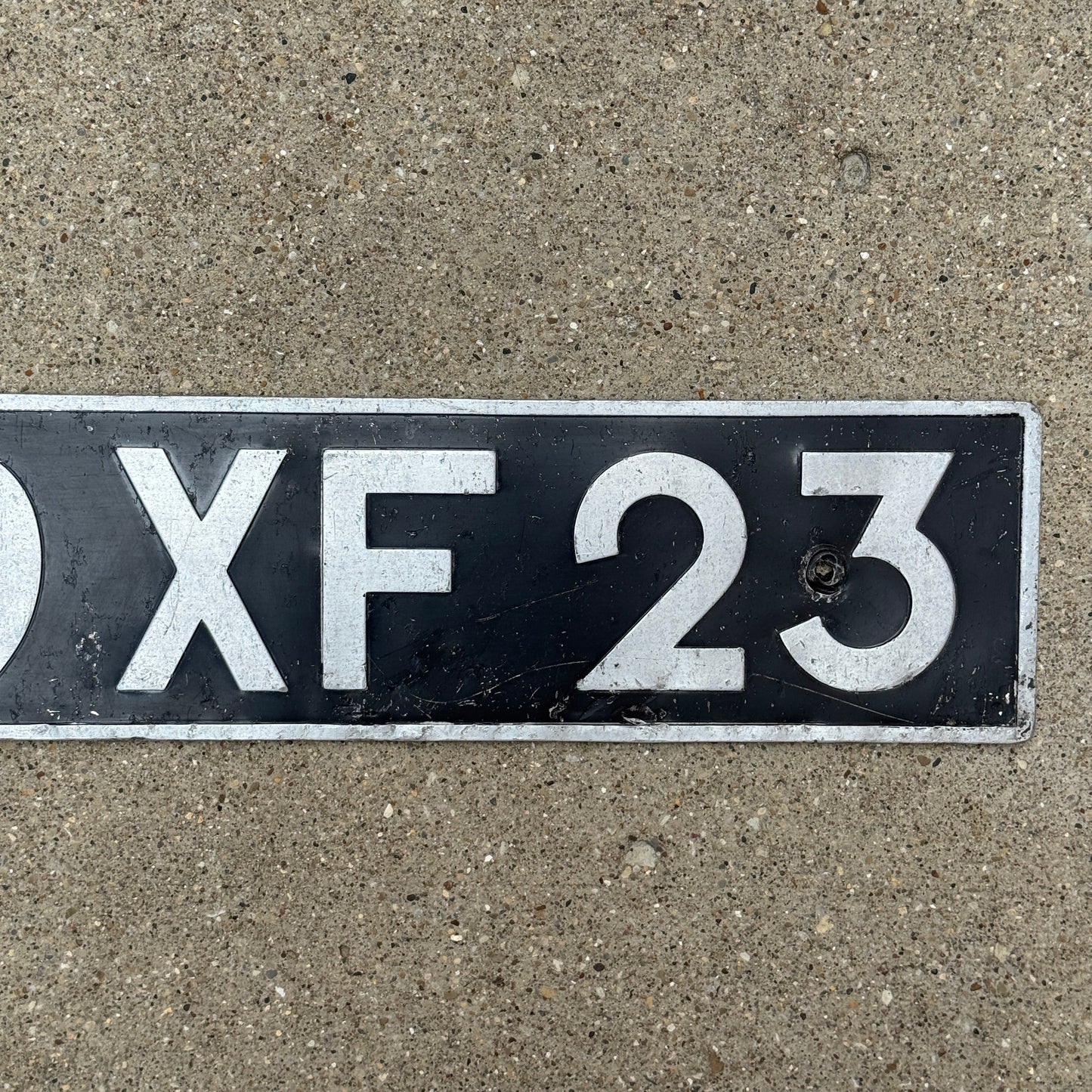 1958 British Forces Germany License Plate Auto Tag NATO Civilian Plate 49 XF 23