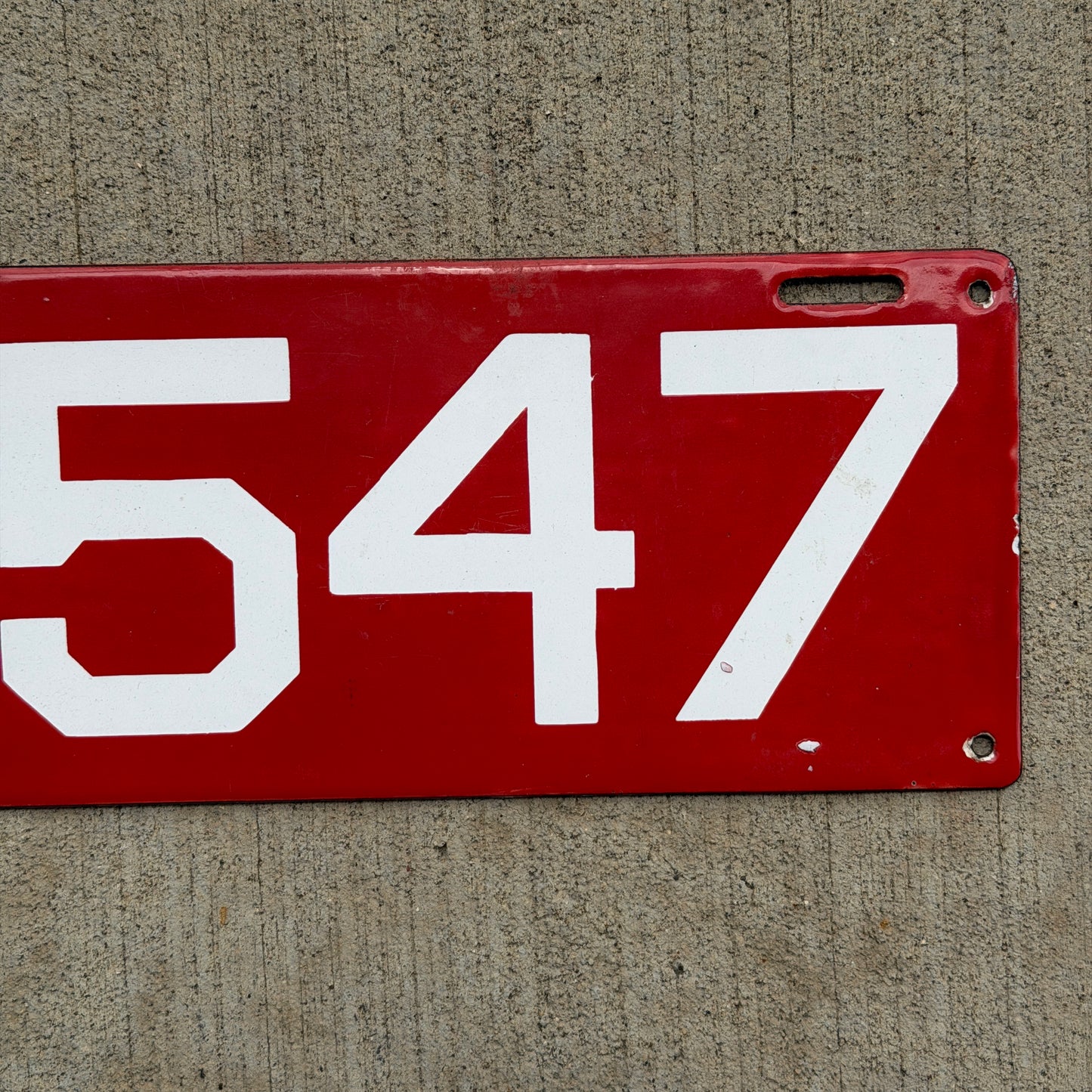 1910 Connecticut Porcelain License Plate Auto Tag Low Number Four Digit 3547