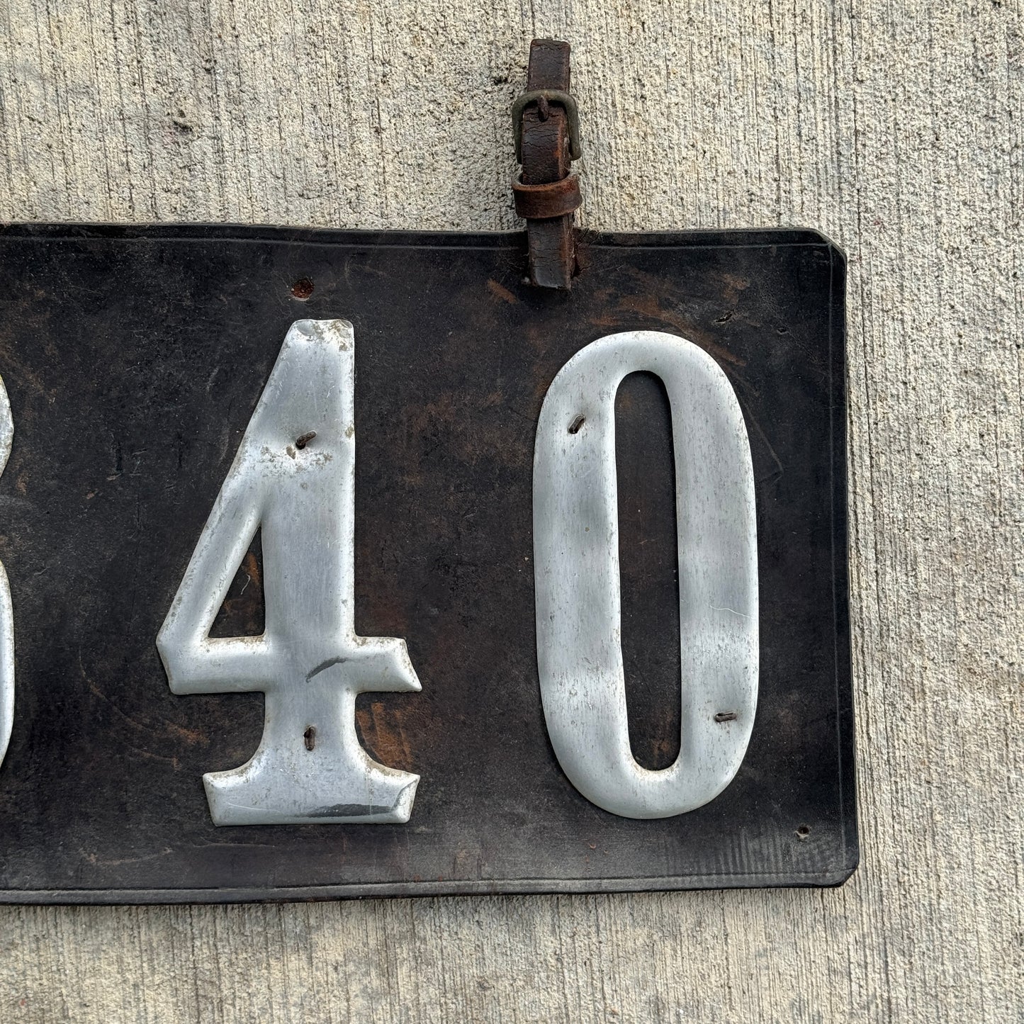 1907 1917 Texas Leather Prestate License Plate Auto Tag Low Number Three Digit 640