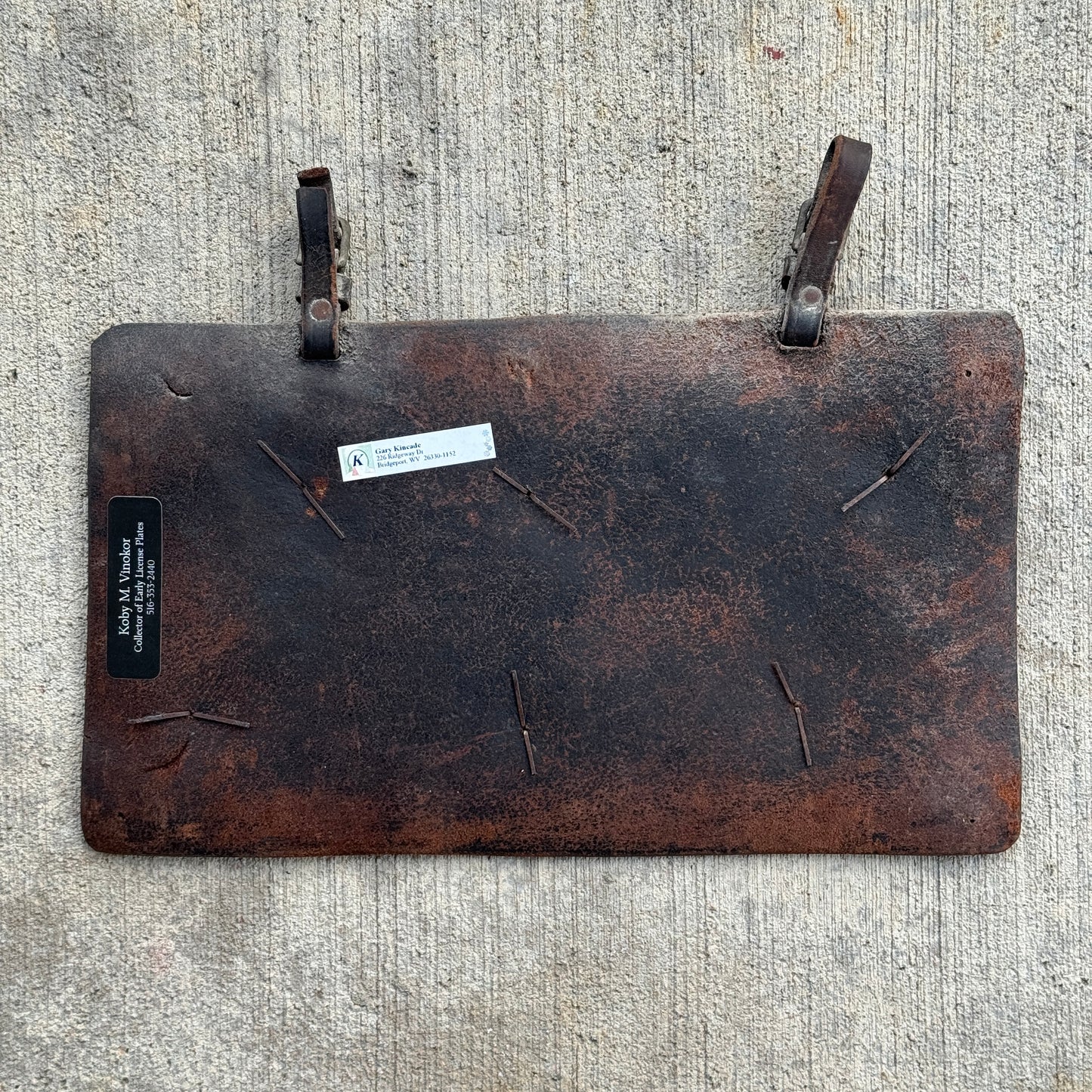 1907 1917 Texas Leather Prestate License Plate Auto Tag Low Number Three Digit 640