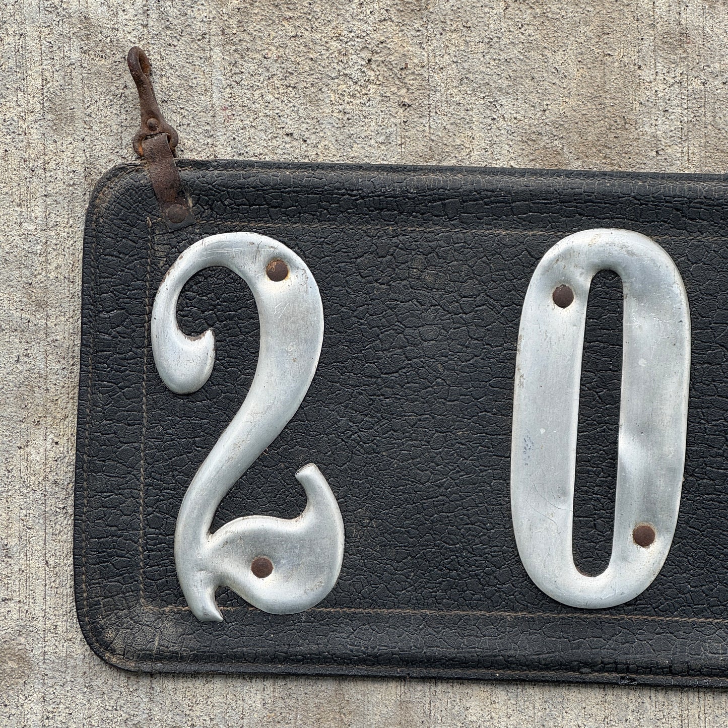 1907 1917 Texas Leather Prestate License Plate Auto Tag Low Number Three Digit 209